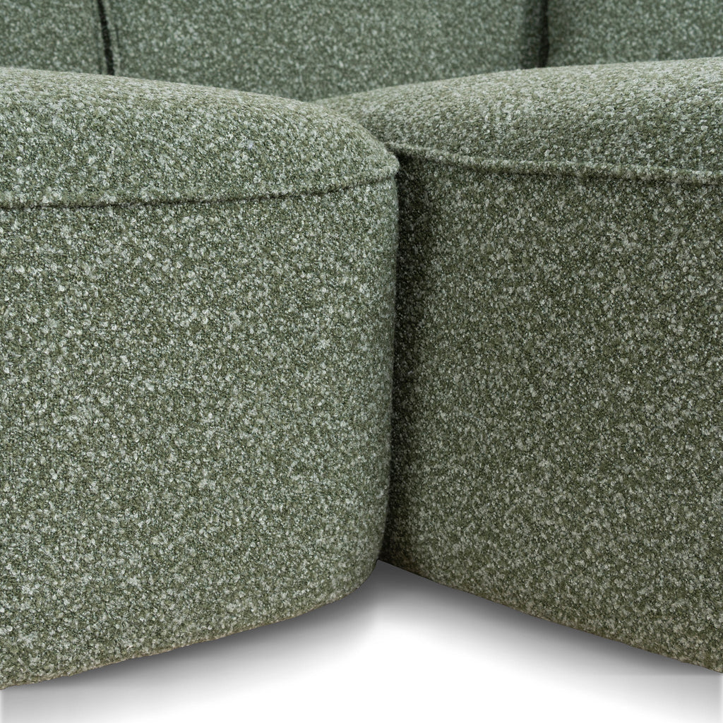 3 Seater Right Chaise Sofa - Amazon Green