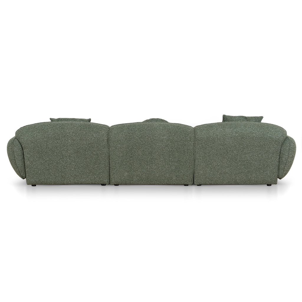 3 Seater Right Chaise Sofa - Amazon Green