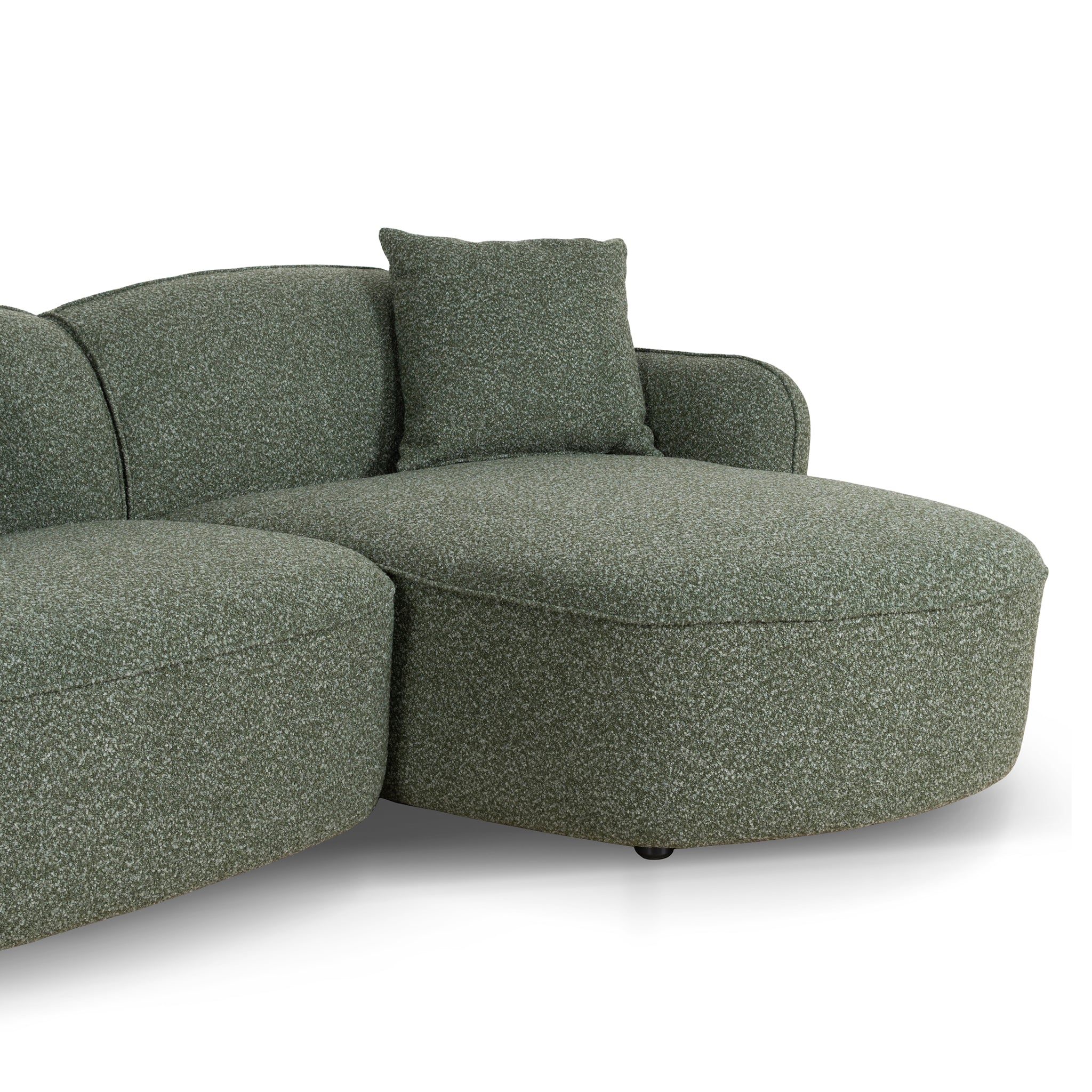 3 Seater Right Chaise Sofa - Amazon Green