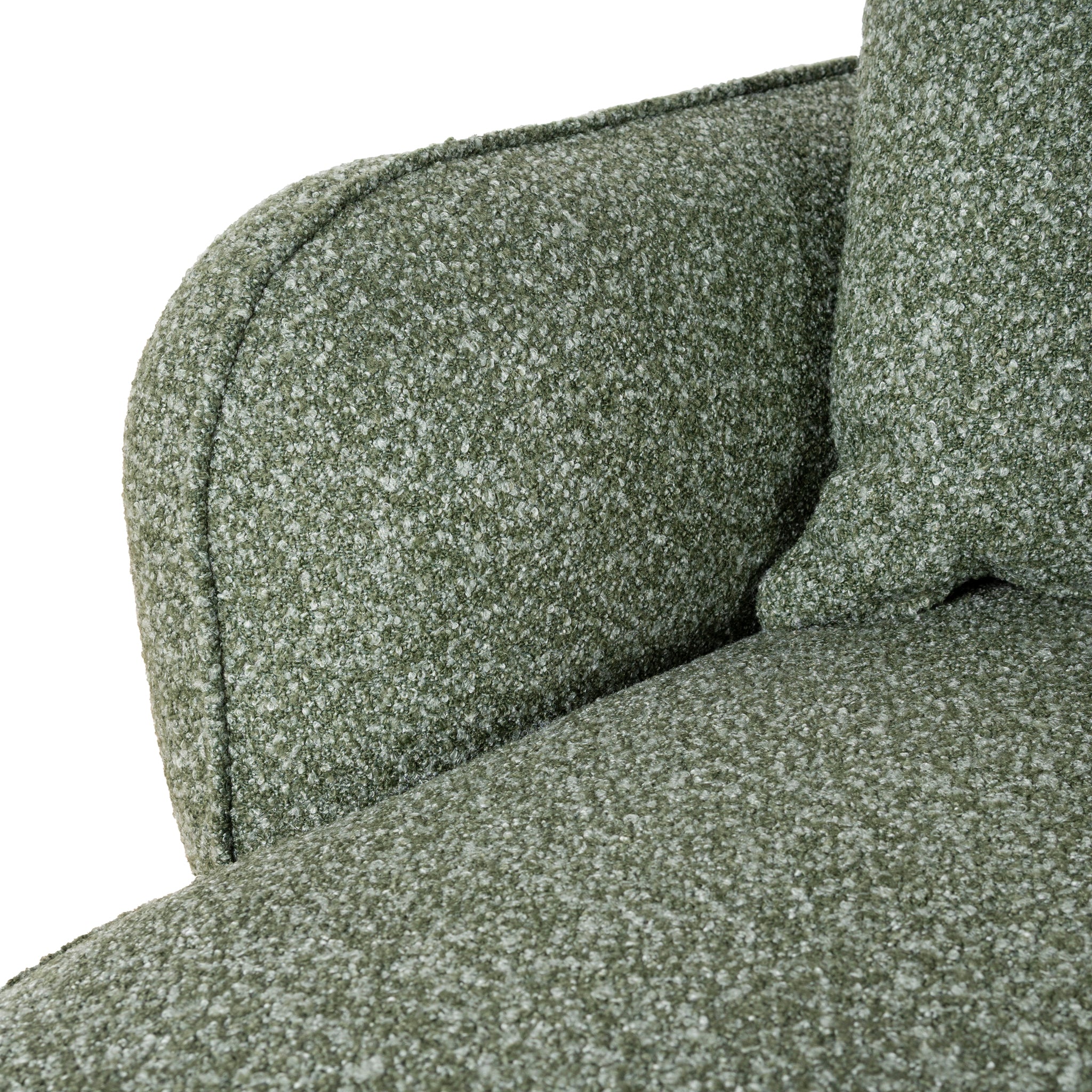 3 Seater Left Chaise Sofa - Amazon Green
