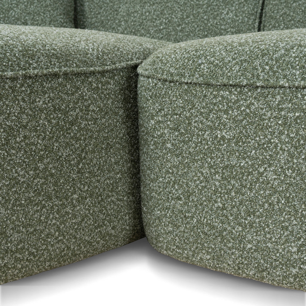 3 Seater Left Chaise Sofa - Amazon Green