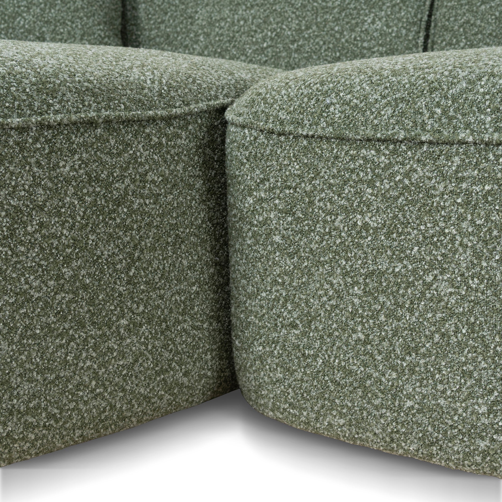 3 Seater Left Chaise Sofa - Amazon Green