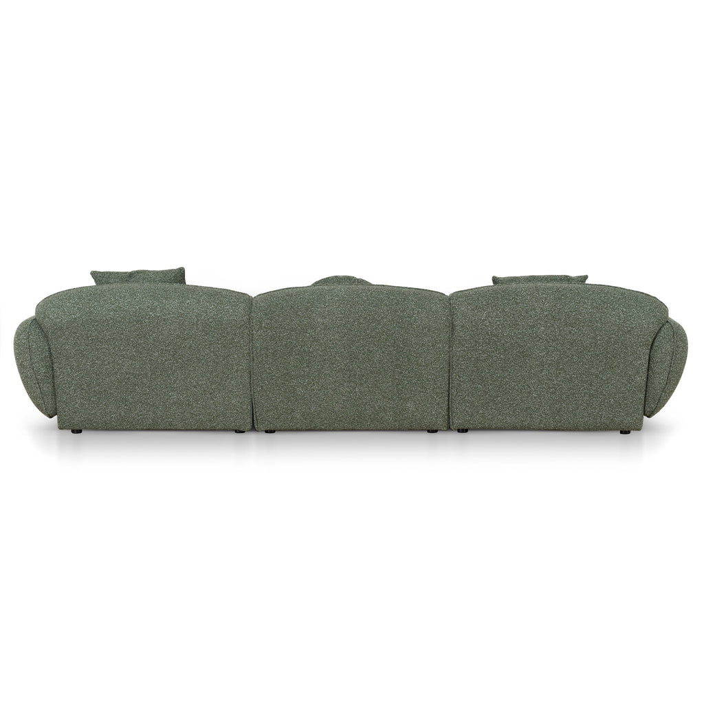 3 Seater Left Chaise Sofa - Amazon Green