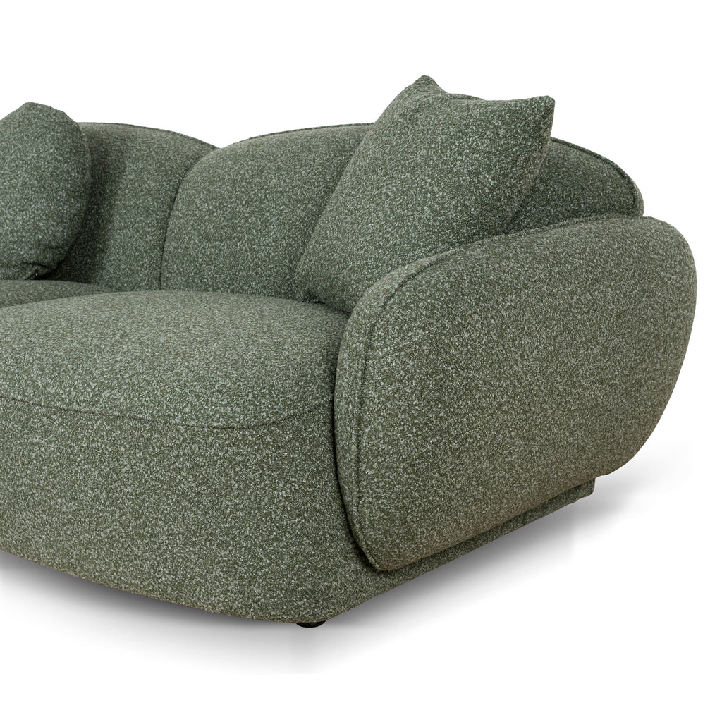 3 Seater Left Chaise Sofa - Amazon Green