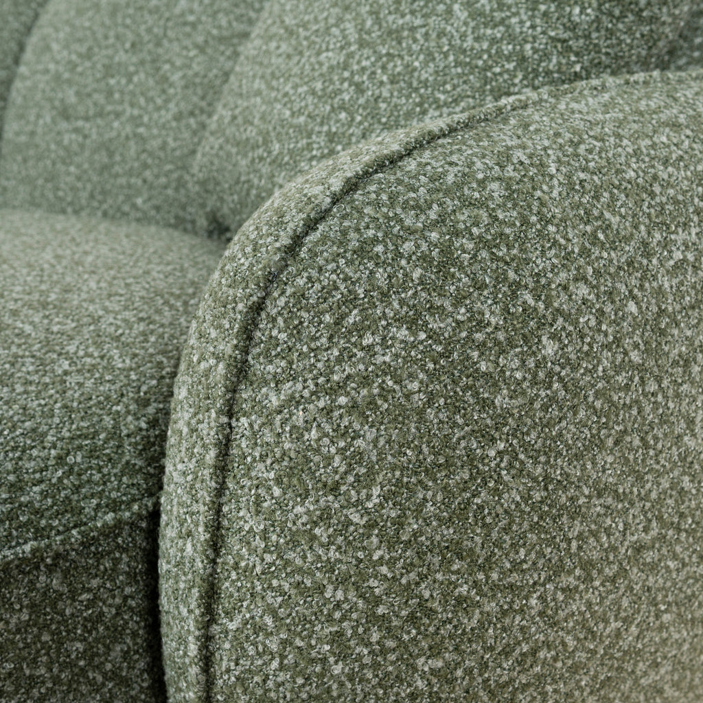 3 Seater Left Chaise Sofa - Amazon Green