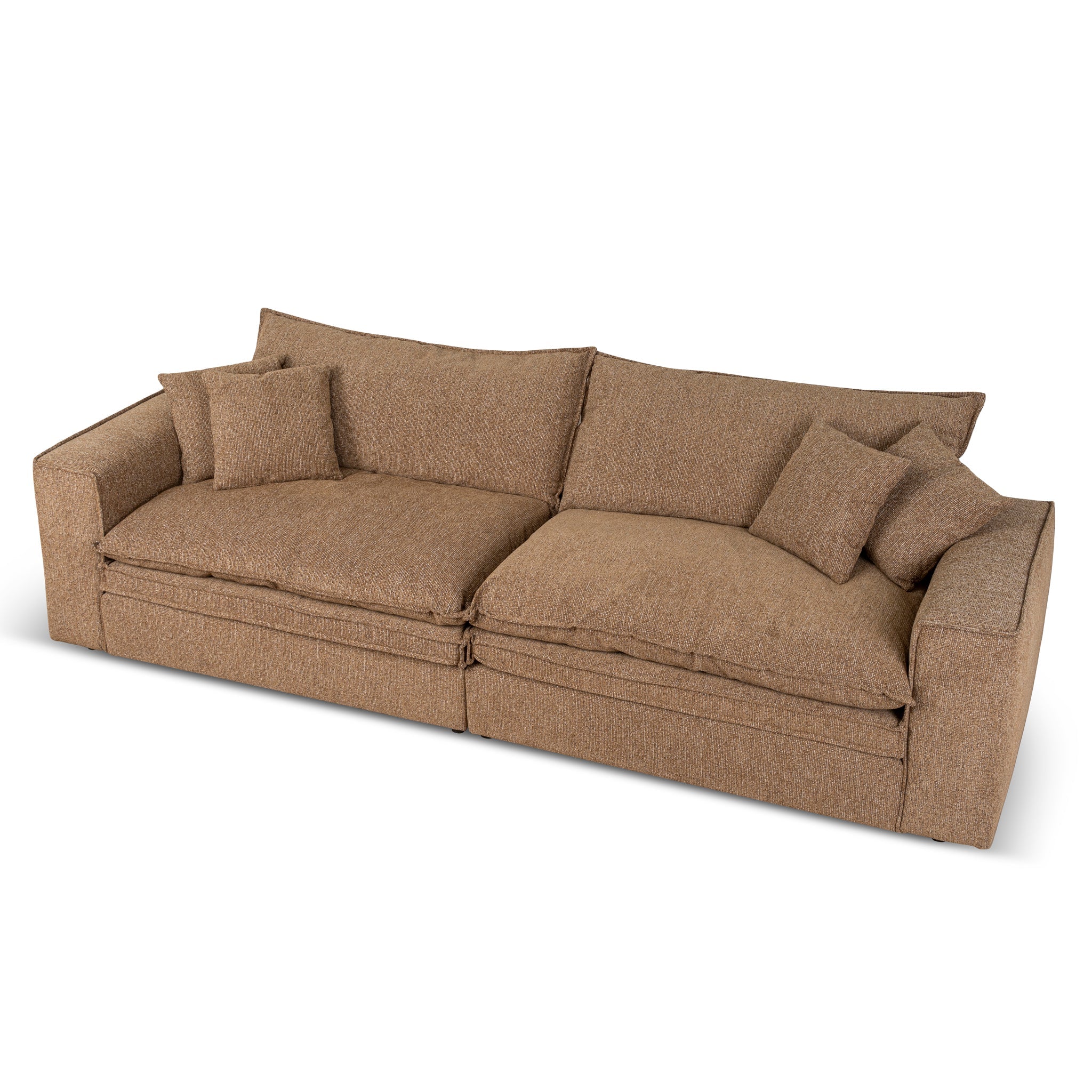 3 Seater Fabric Sofa - Almond Brown