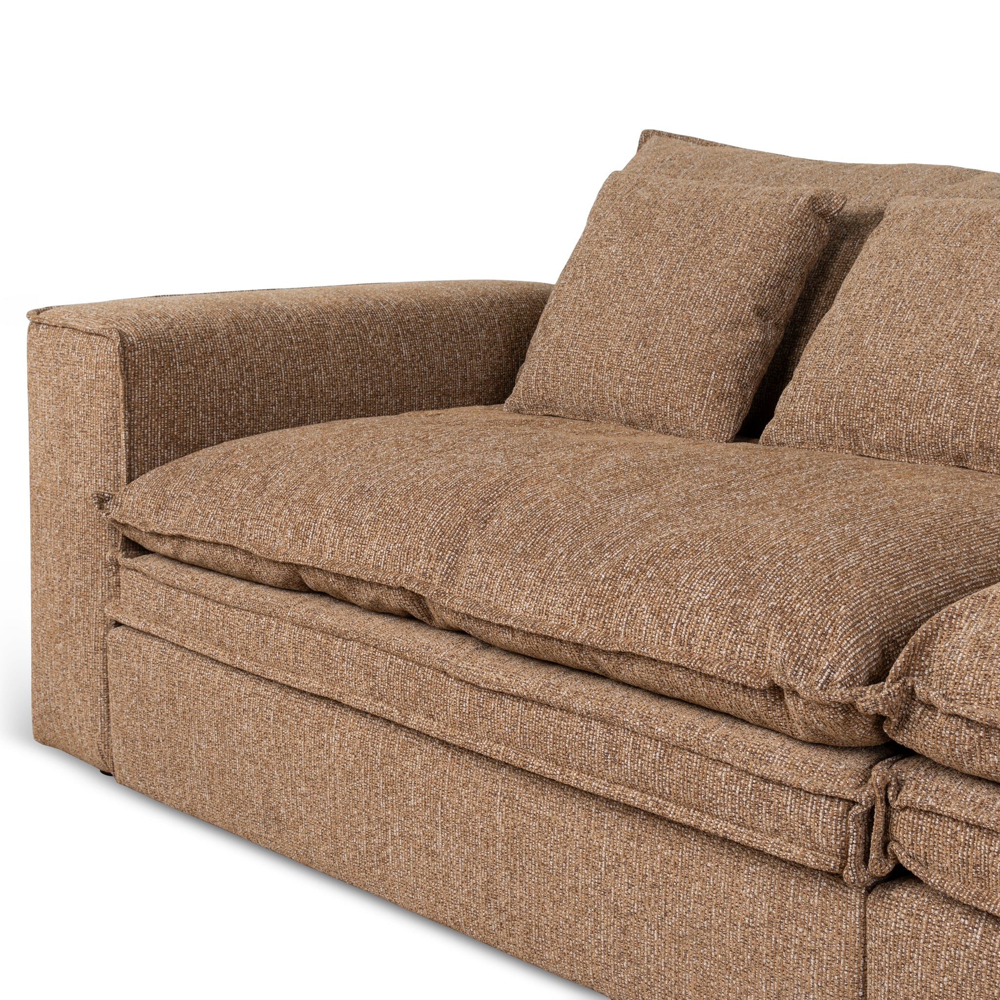 3 Seater Fabric Sofa - Almond Brown