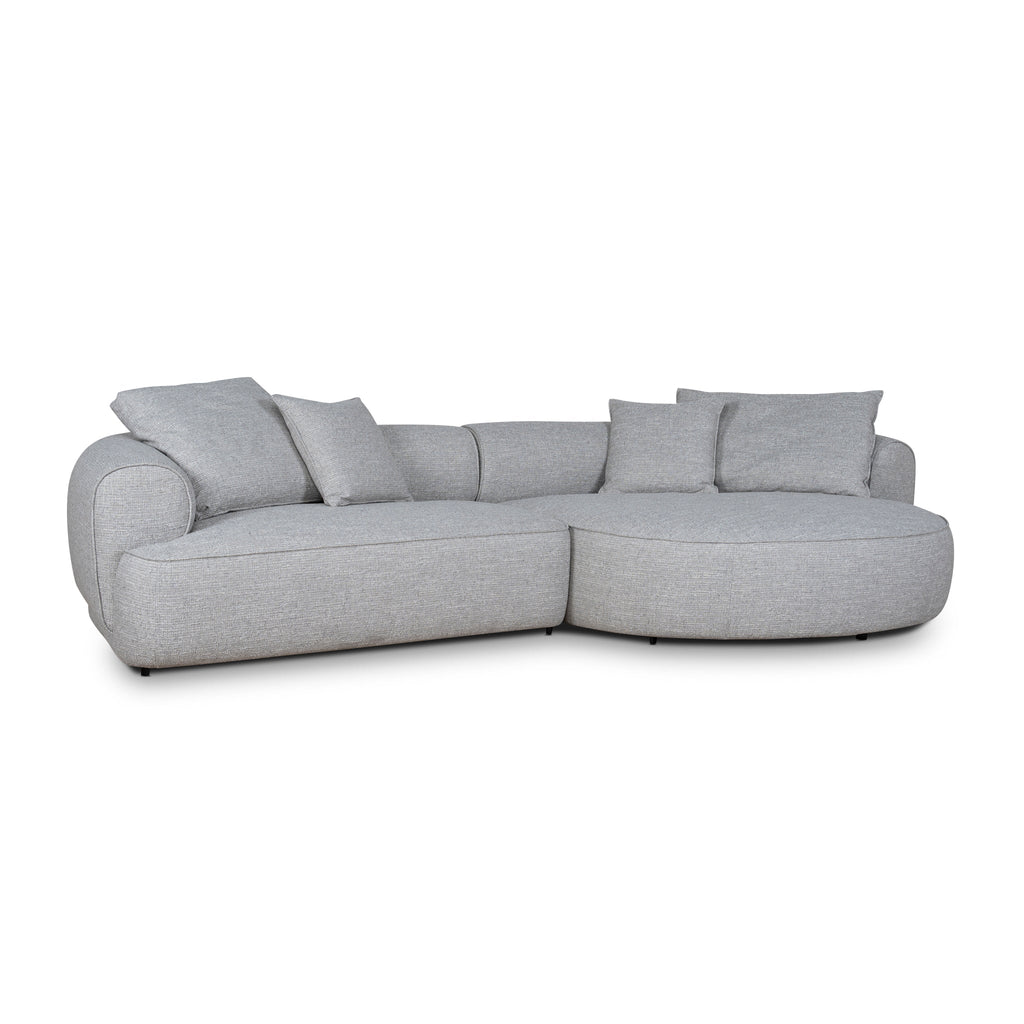 Right Chaise Sofa - Chrome Grey