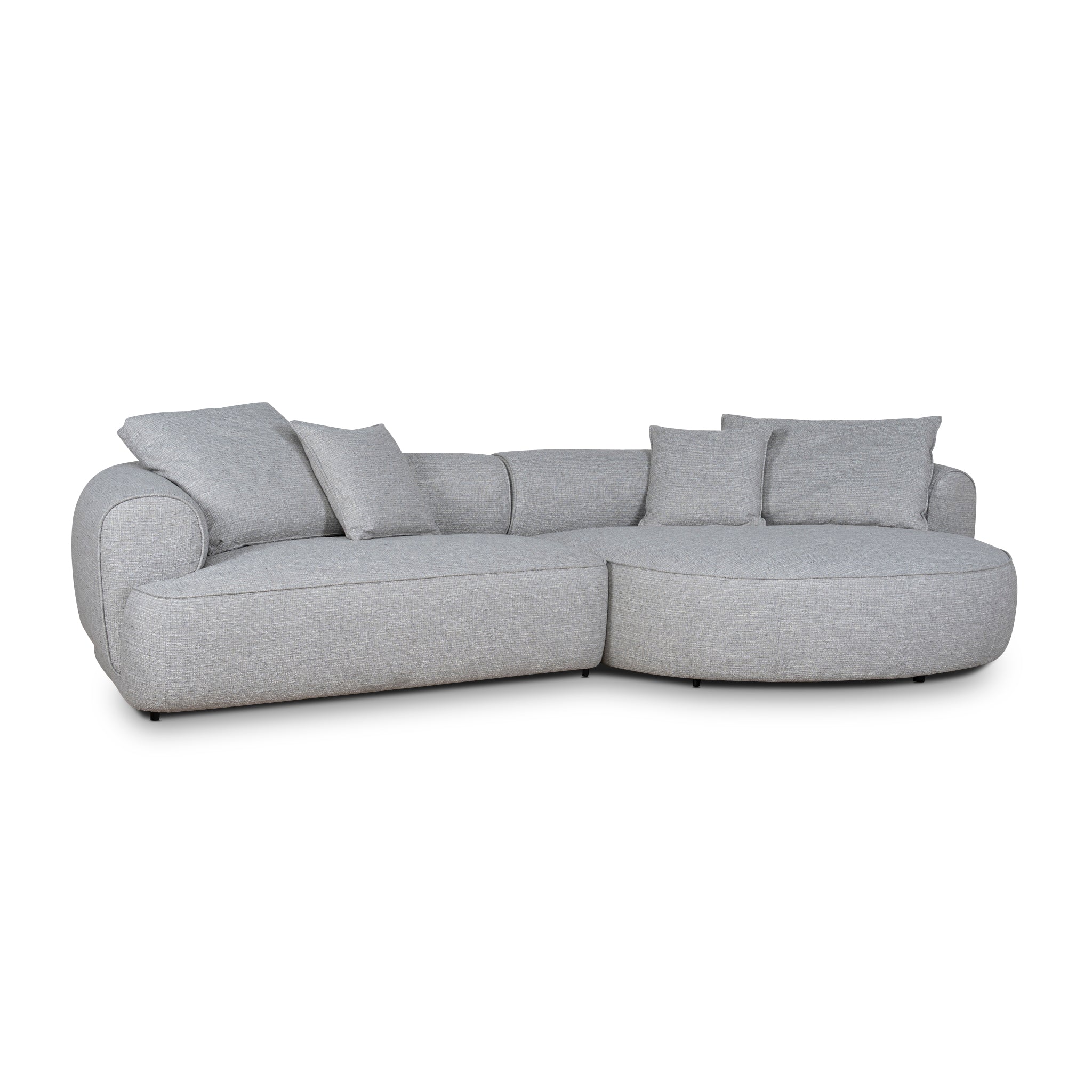 Right Chaise Sofa - Chrome Grey