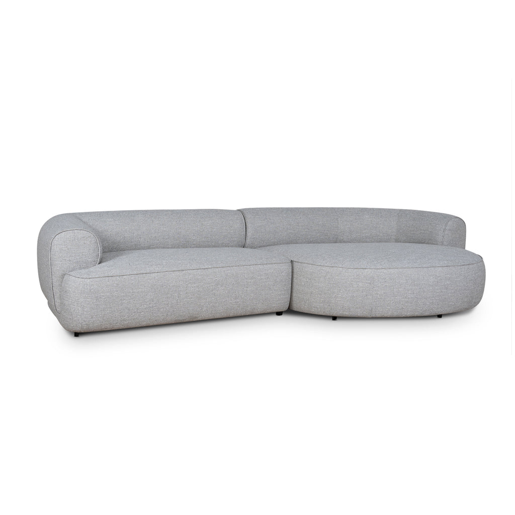 Right Chaise Sofa - Chrome Grey