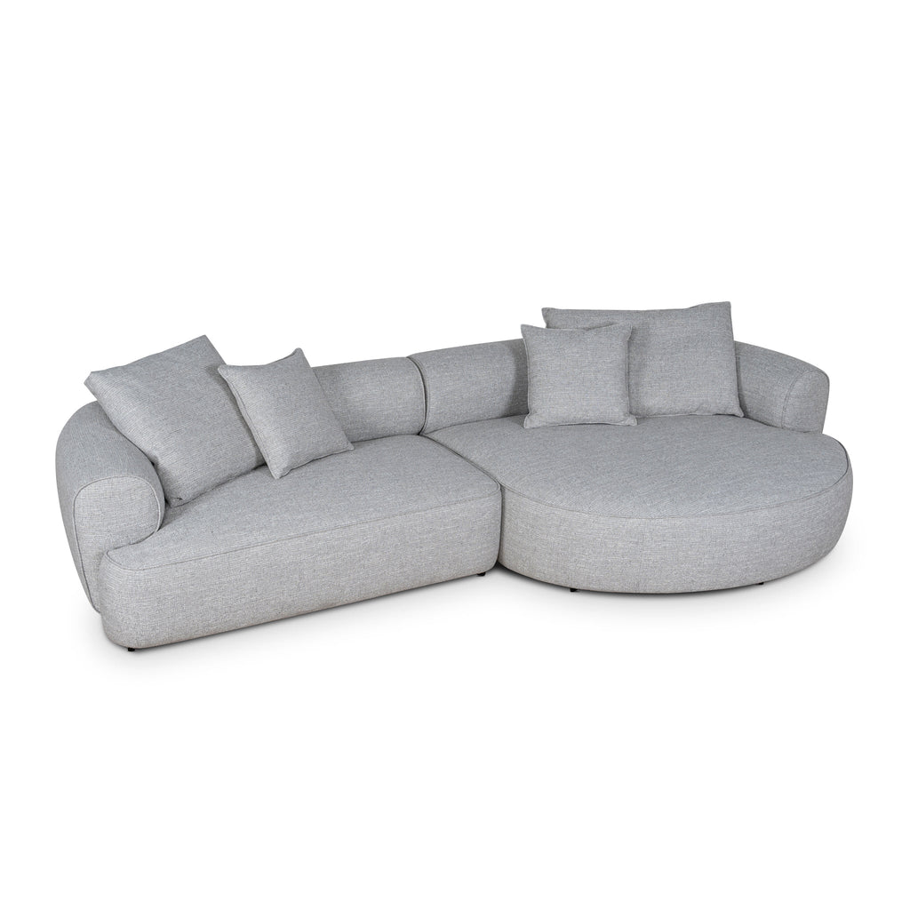 Right Chaise Sofa - Chrome Grey