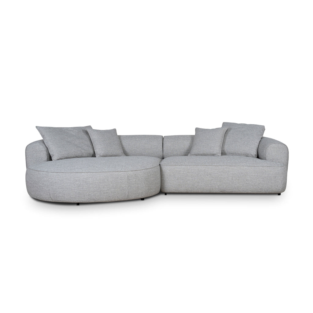 Left Chaise Sofa - Chrome Grey