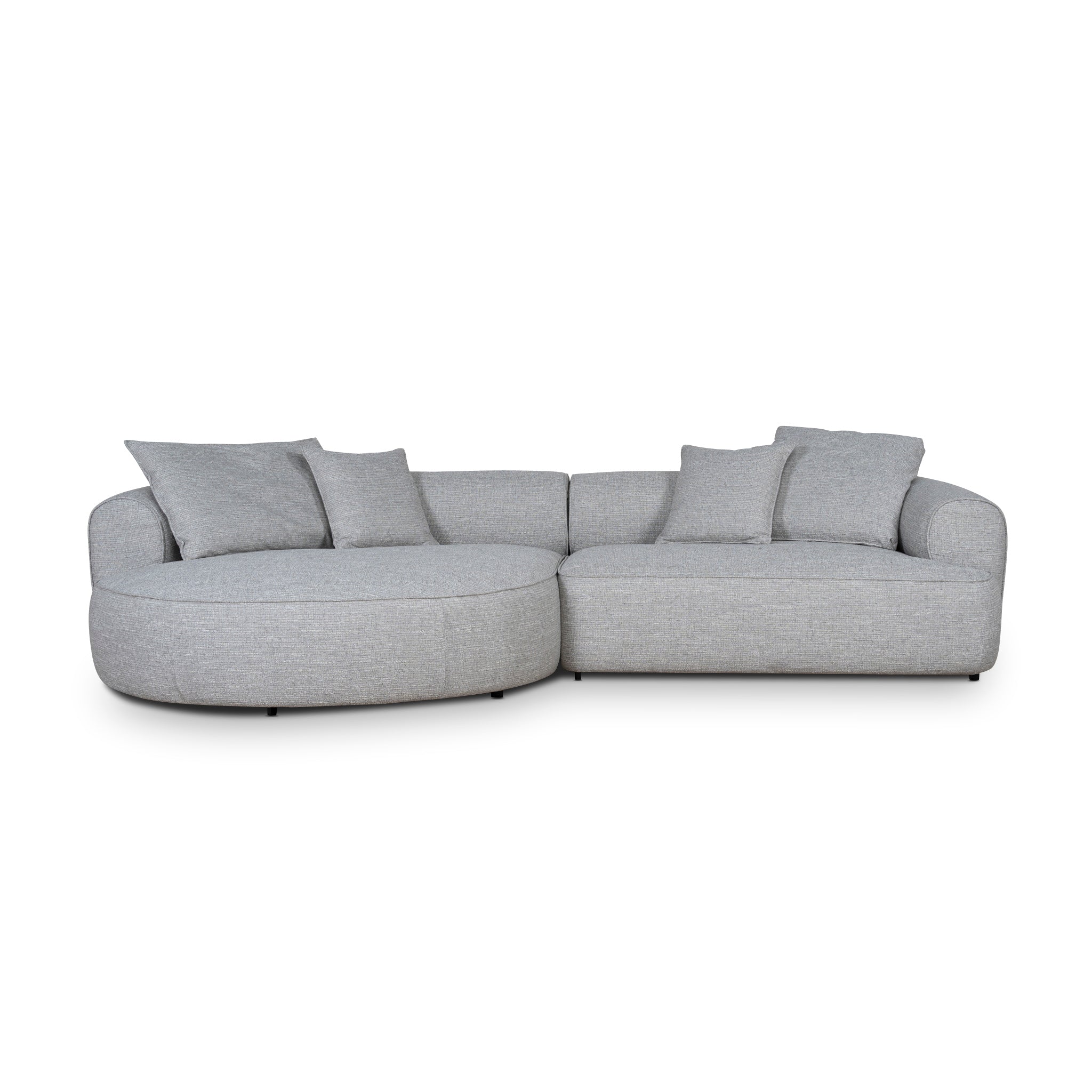 Left Chaise Sofa - Chrome Grey