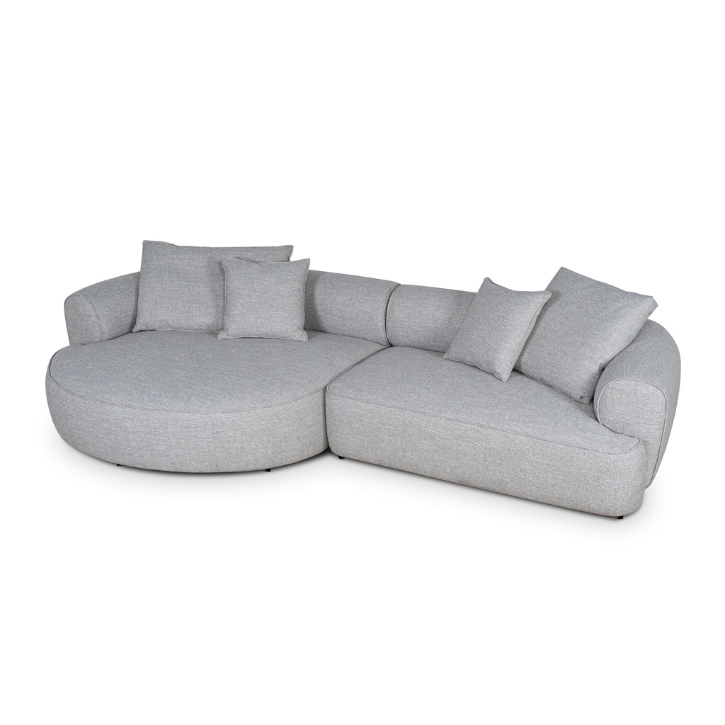Left Chaise Sofa - Chrome Grey