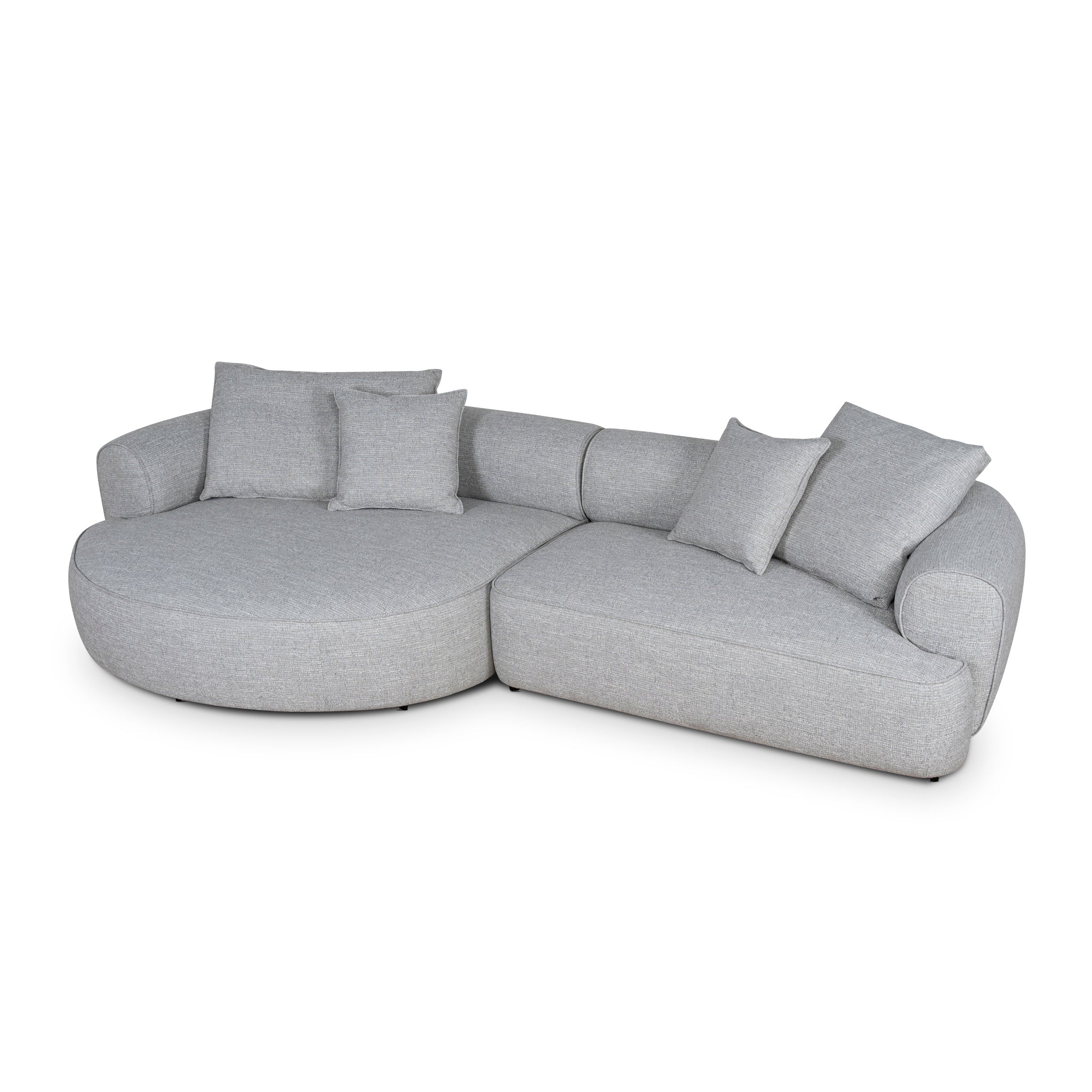 Left Chaise Sofa - Chrome Grey