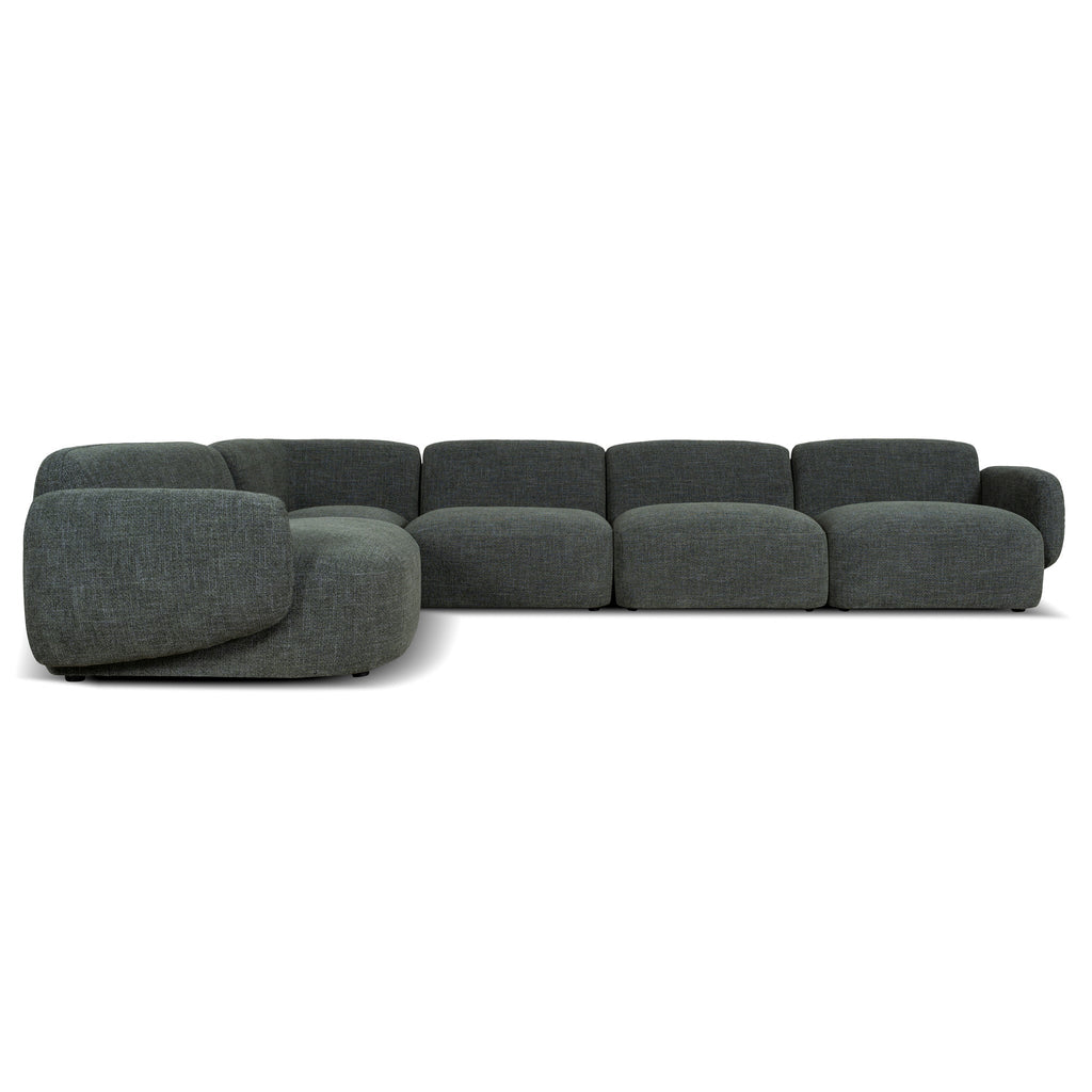 Left Chaise Modular Sofa - Moss Green
