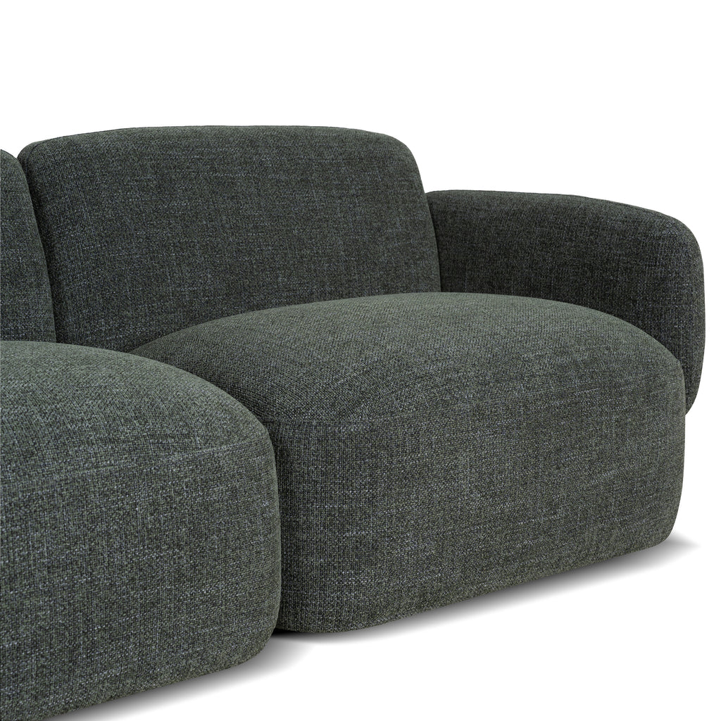 Left Chaise Modular Sofa - Moss Green