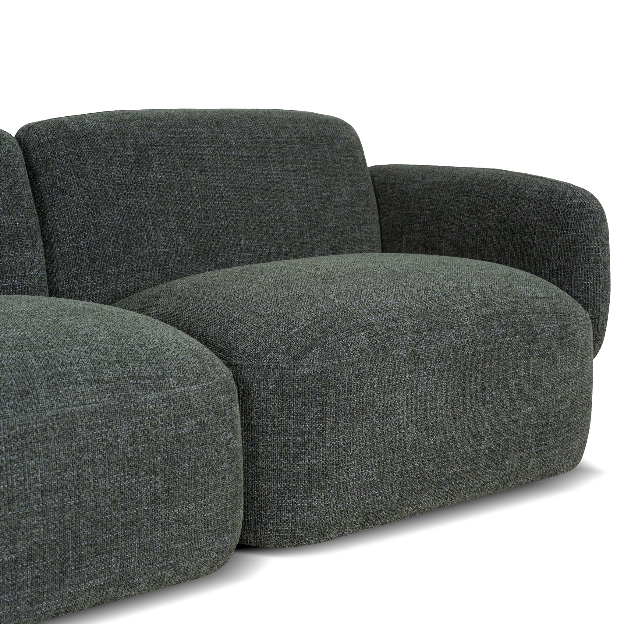 Left Chaise Modular Sofa - Moss Green