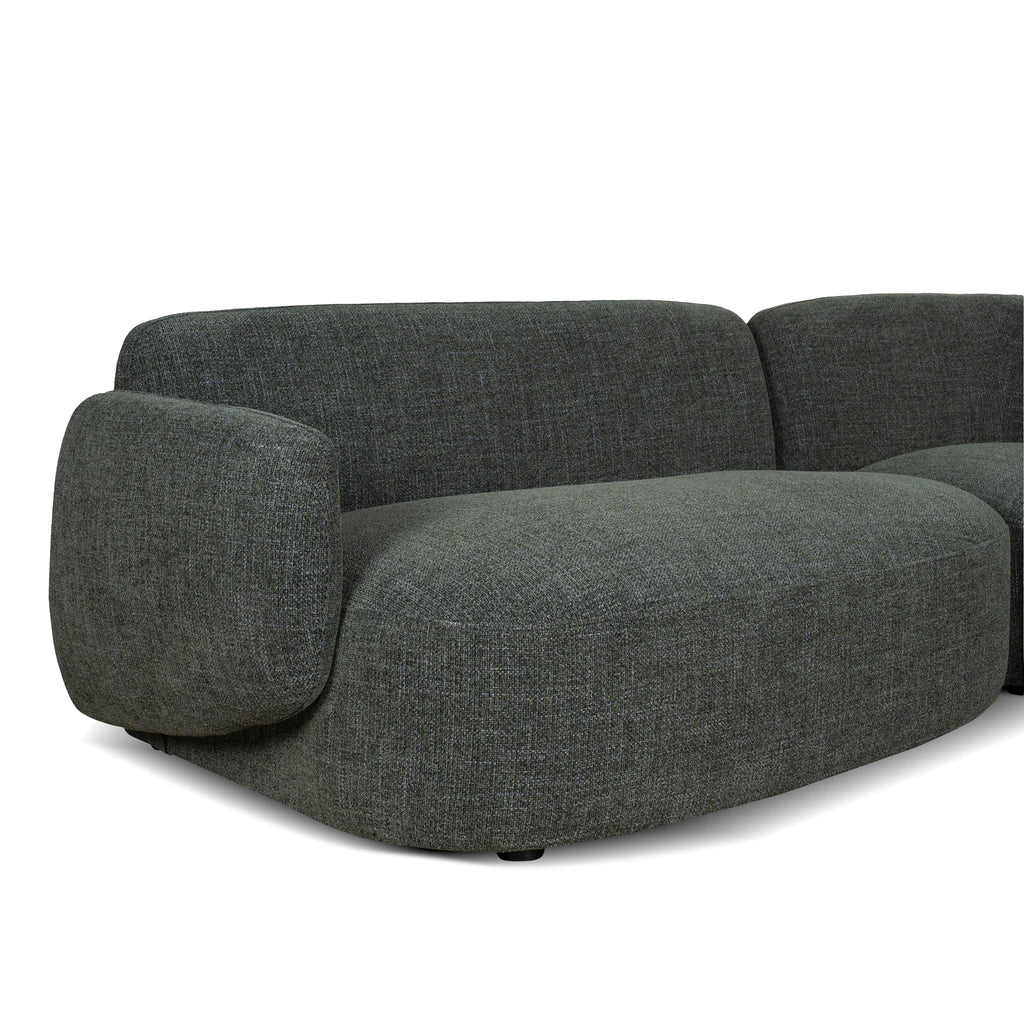 Left Chaise Modular Sofa - Moss Green
