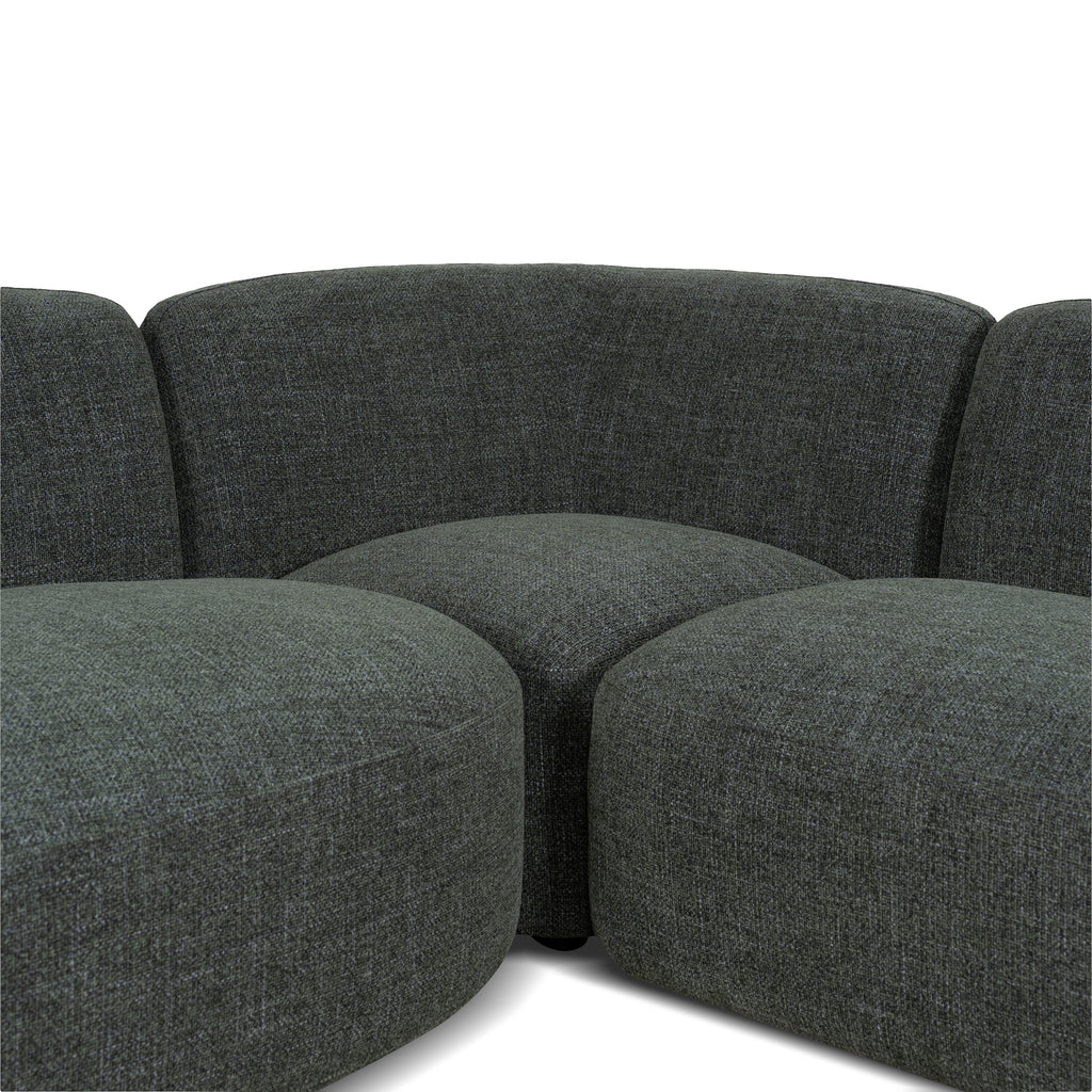 Left Chaise Modular Sofa - Moss Green
