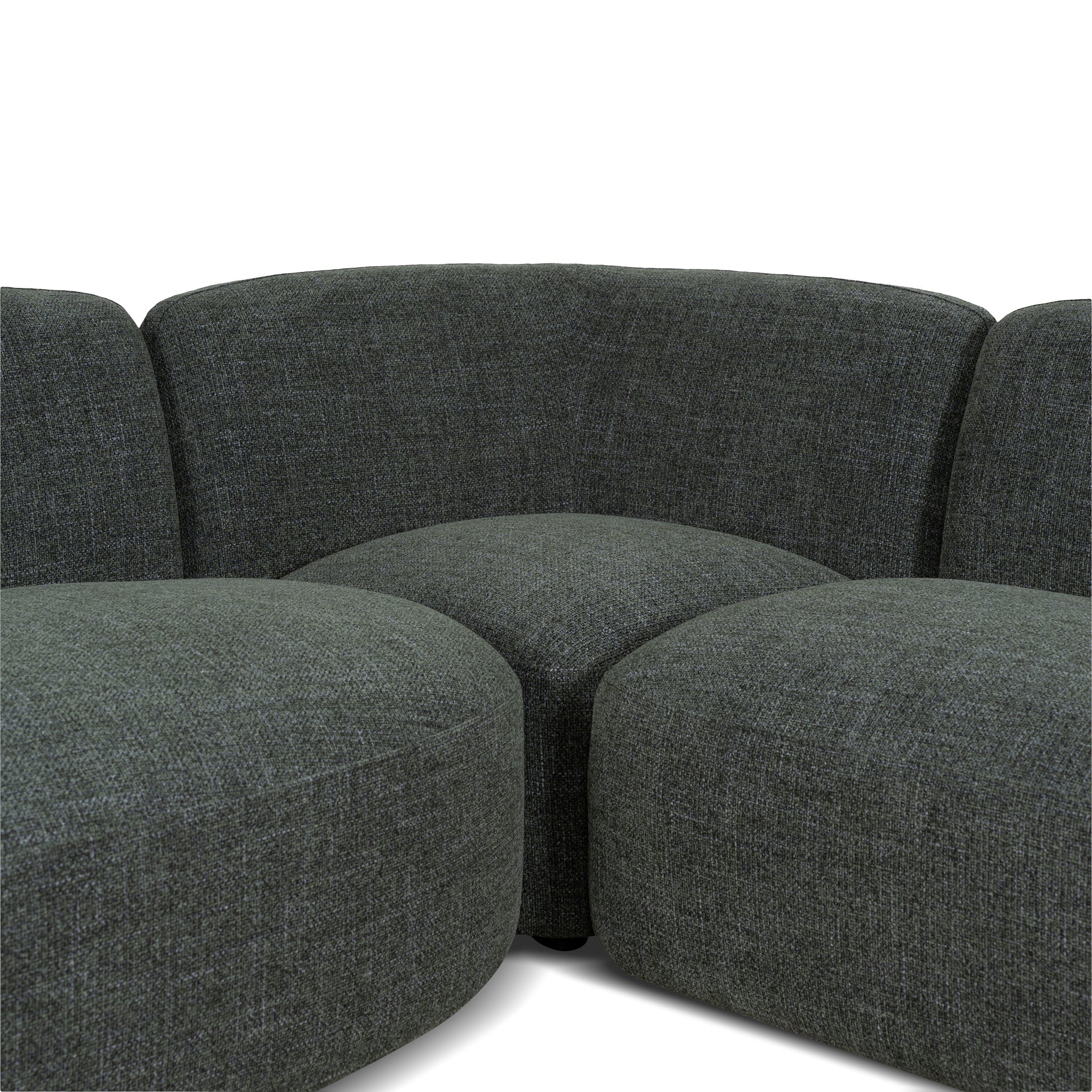 Left Chaise Modular Sofa - Moss Green