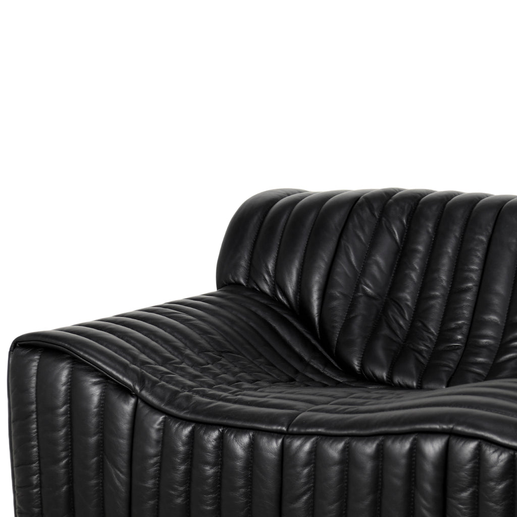 3 Seater Sofa - Black Leather