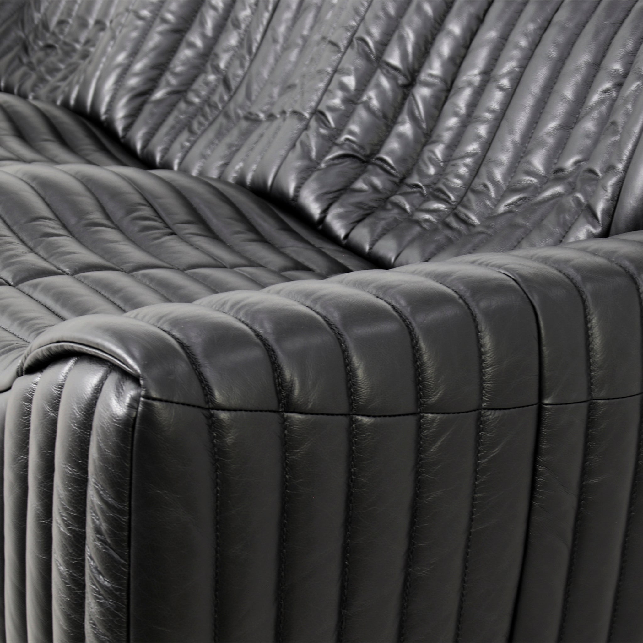 3 Seater Sofa - Black Leather
