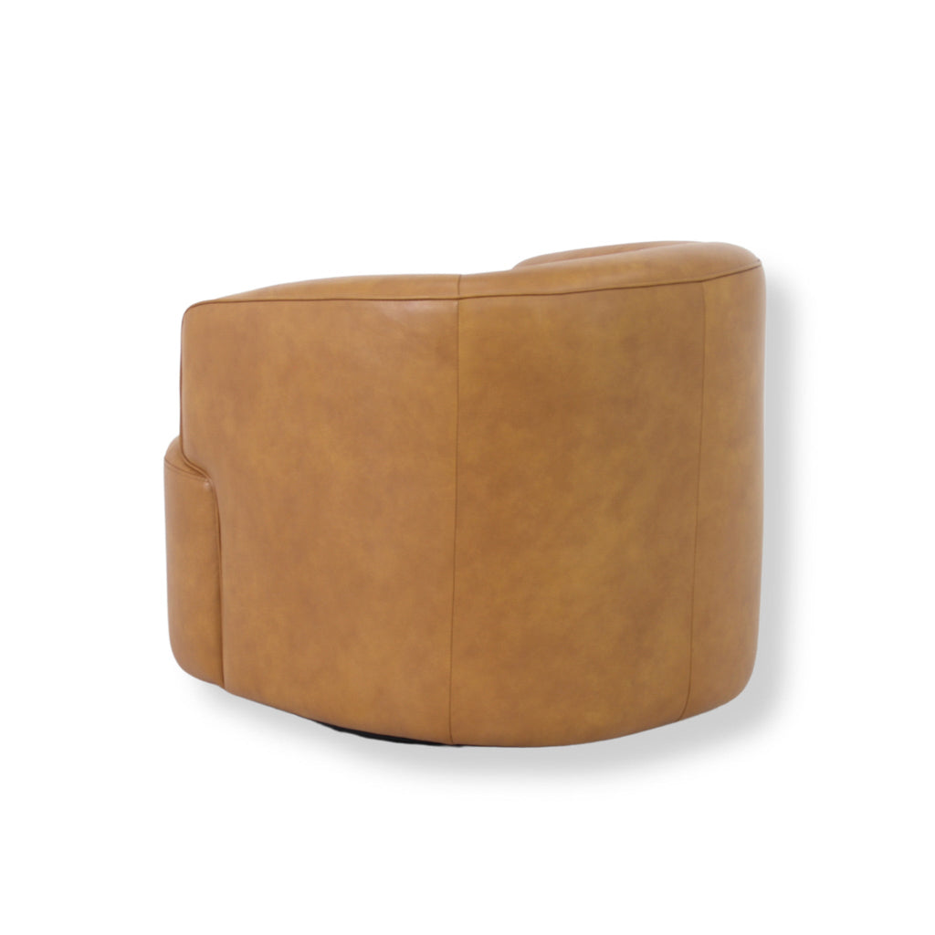 Swivel Armchair - Amber Tan Leather