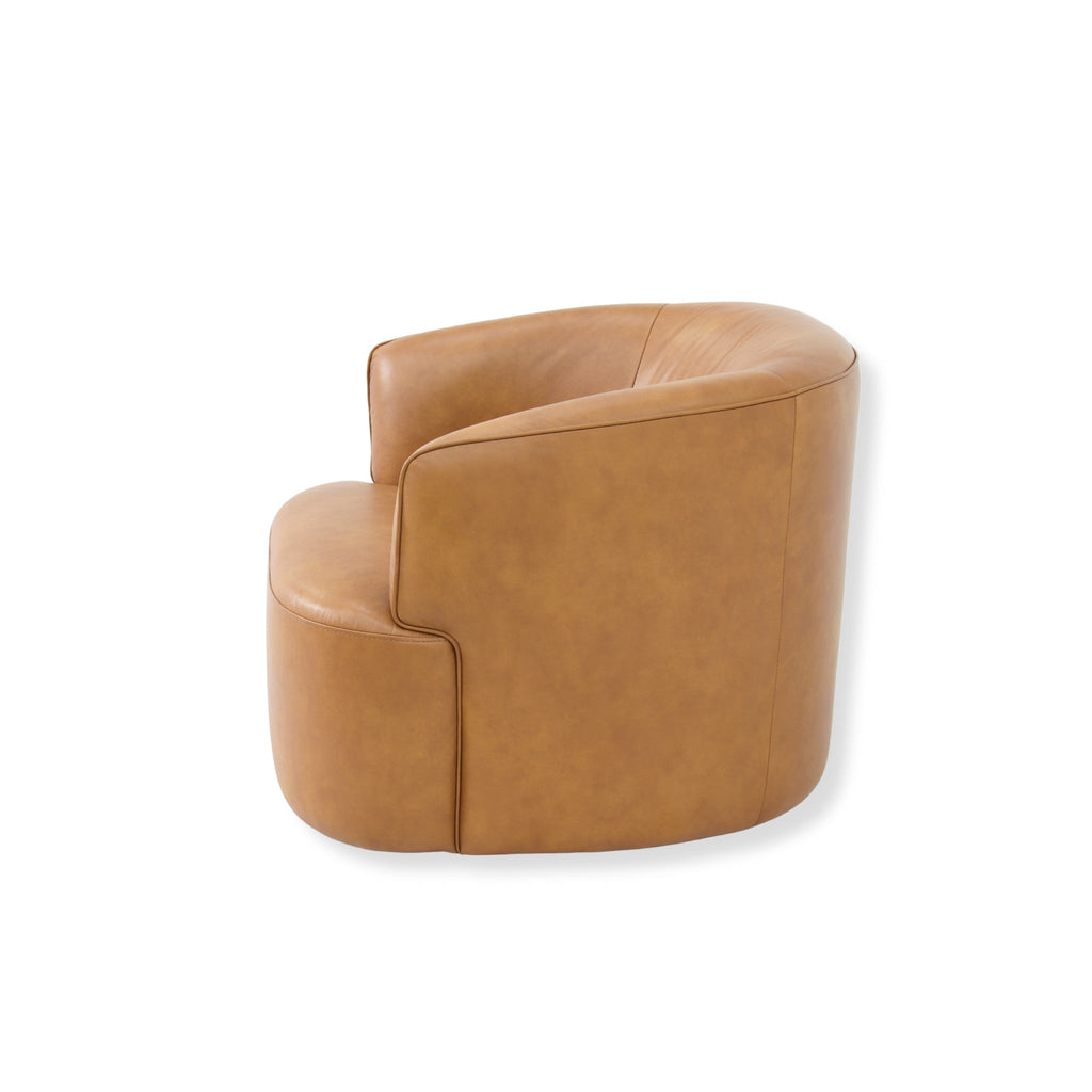 Swivel Armchair - Amber Tan Leather