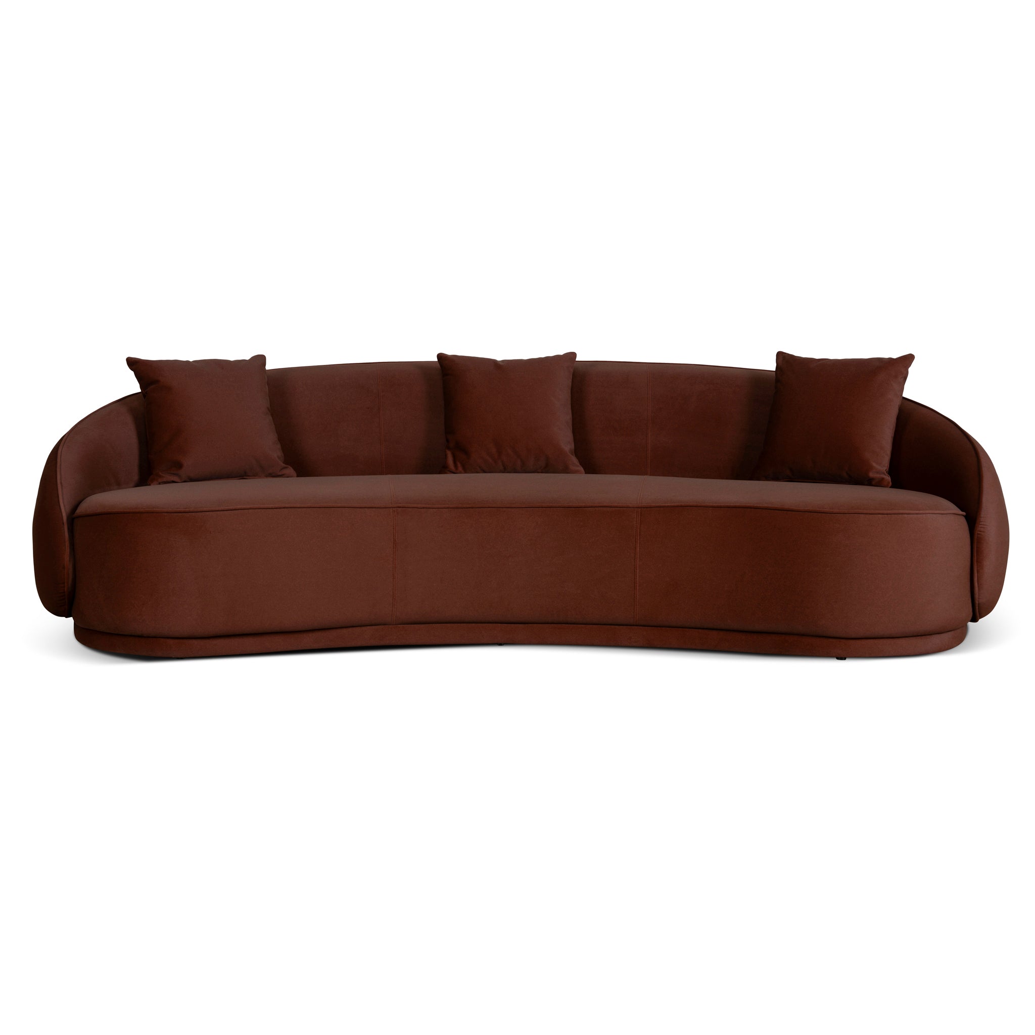 4 Seater Fabric Sofa - Burnt Brown