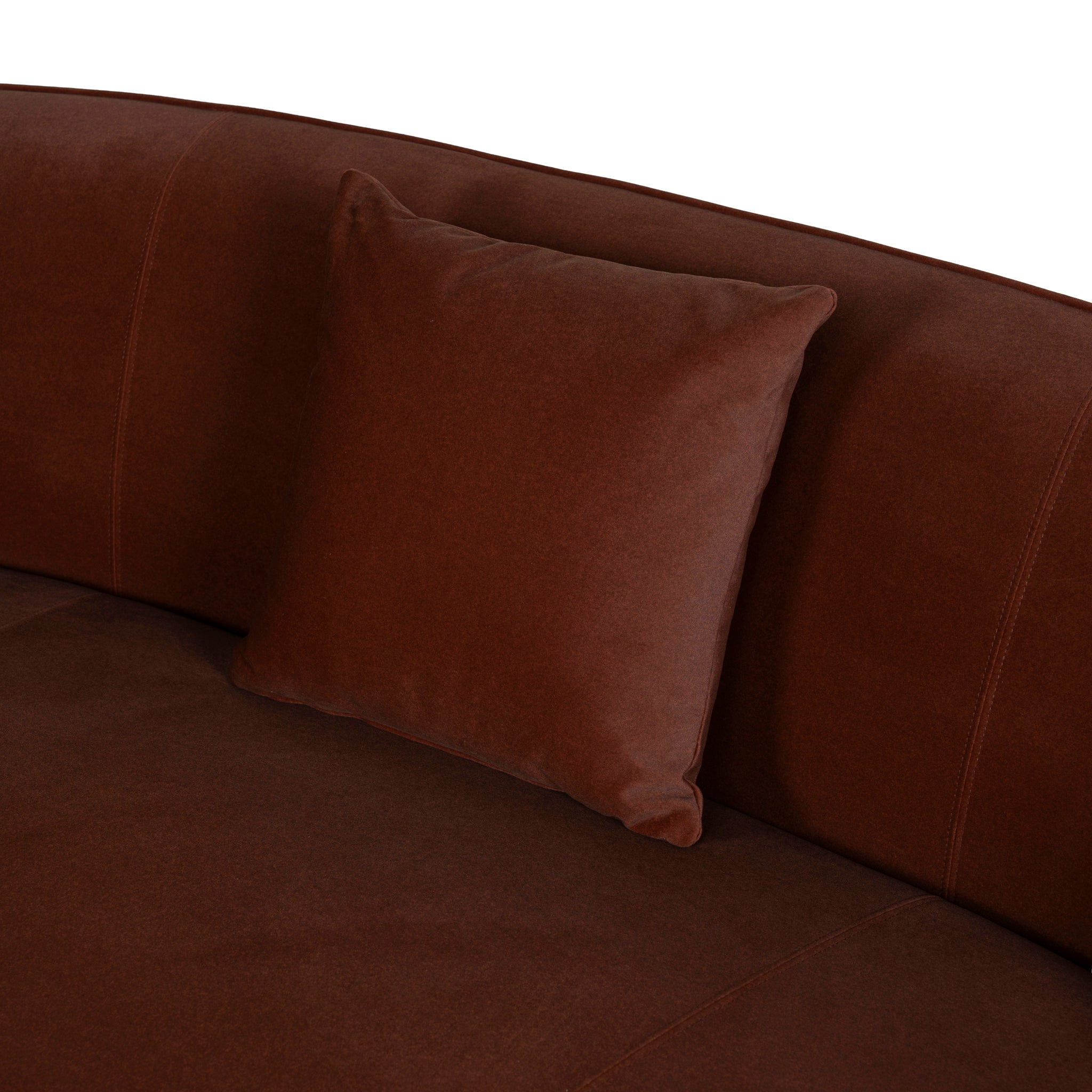 4 Seater Fabric Sofa - Burnt Brown