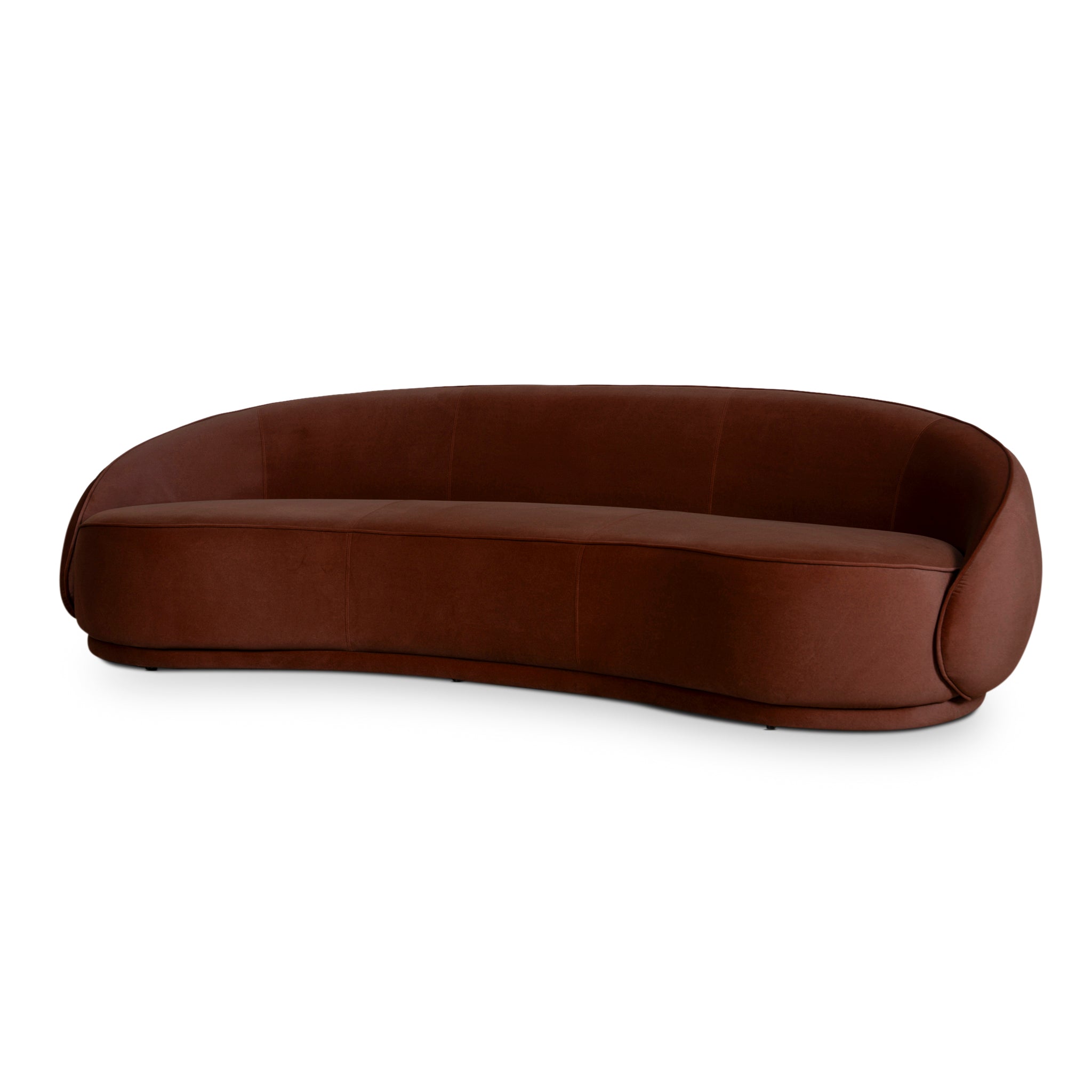 4 Seater Fabric Sofa - Burnt Brown