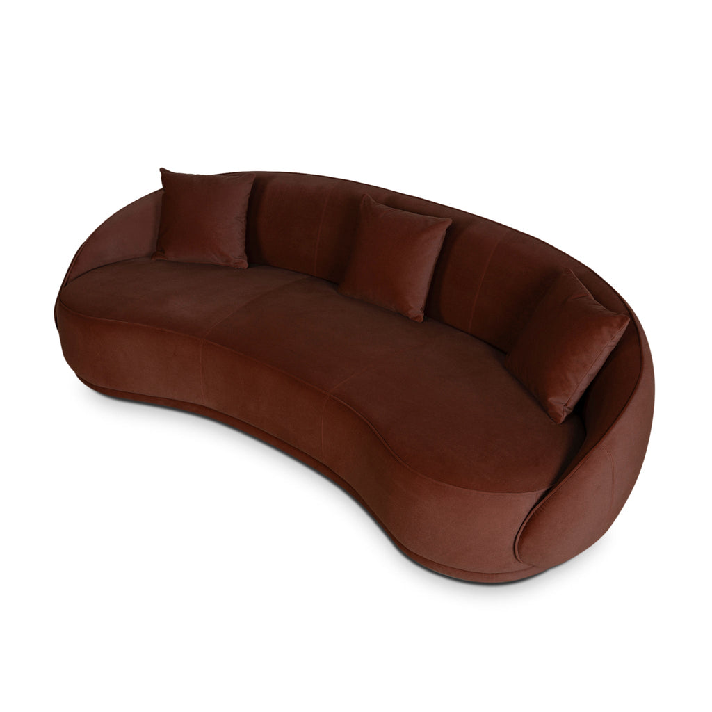 4 Seater Fabric Sofa - Burnt Brown