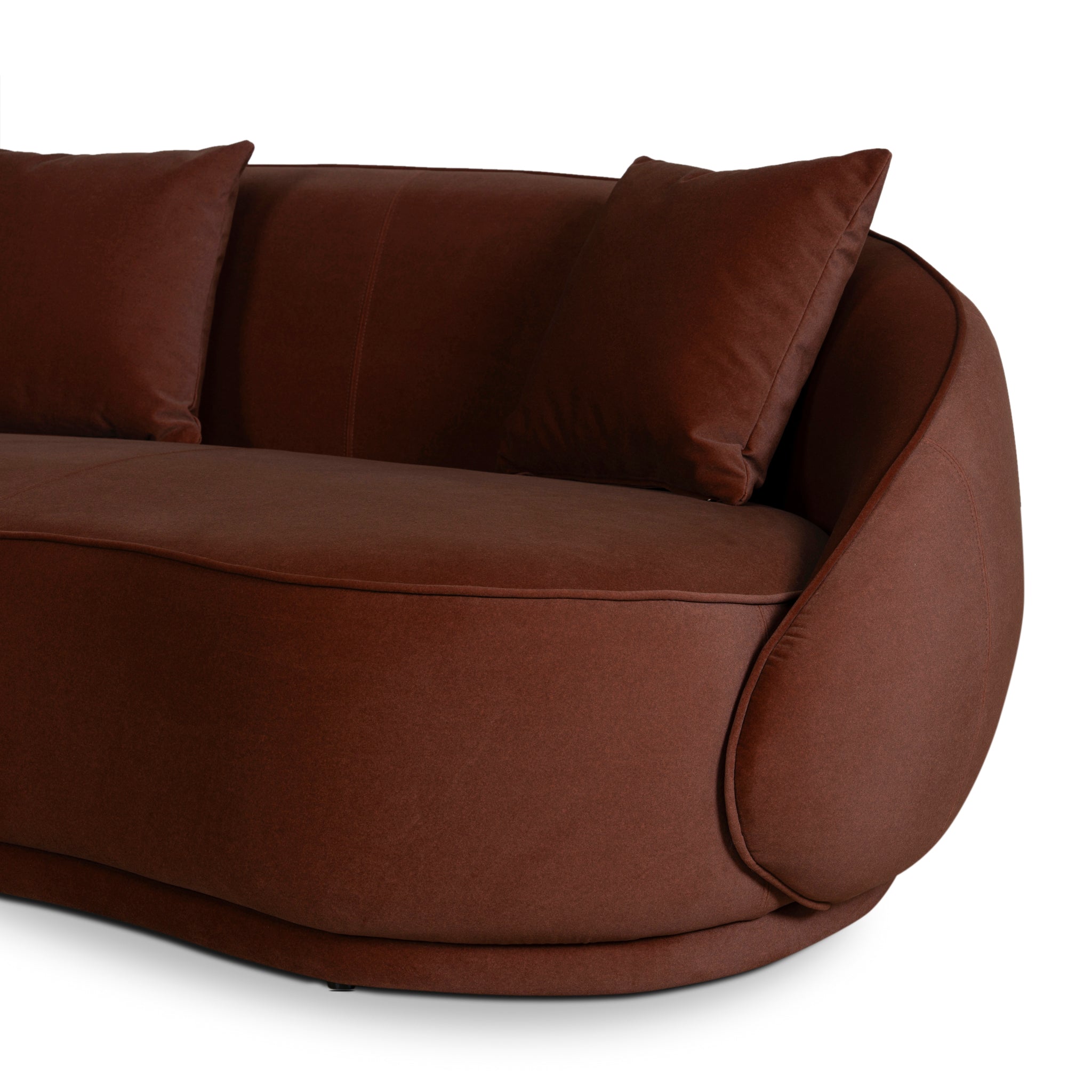 4 Seater Fabric Sofa - Burnt Brown