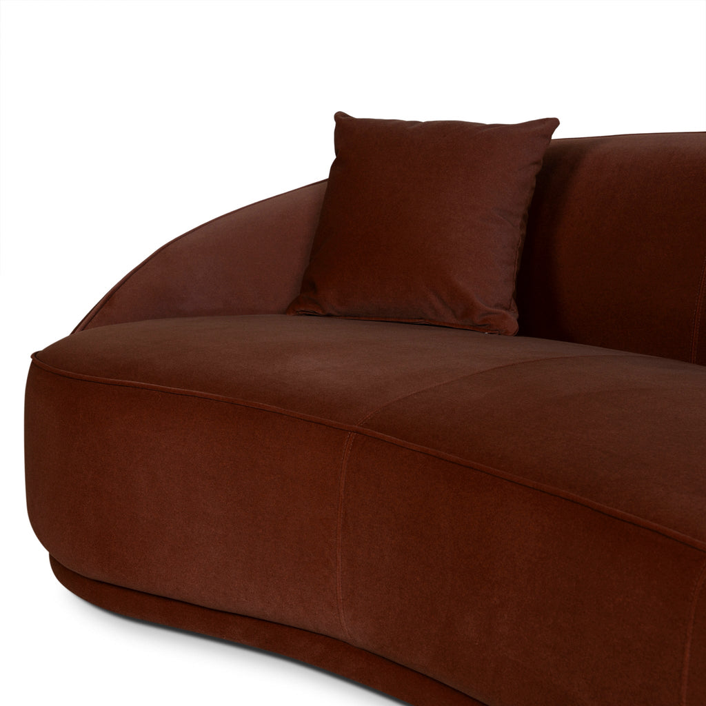 4 Seater Fabric Sofa - Burnt Brown