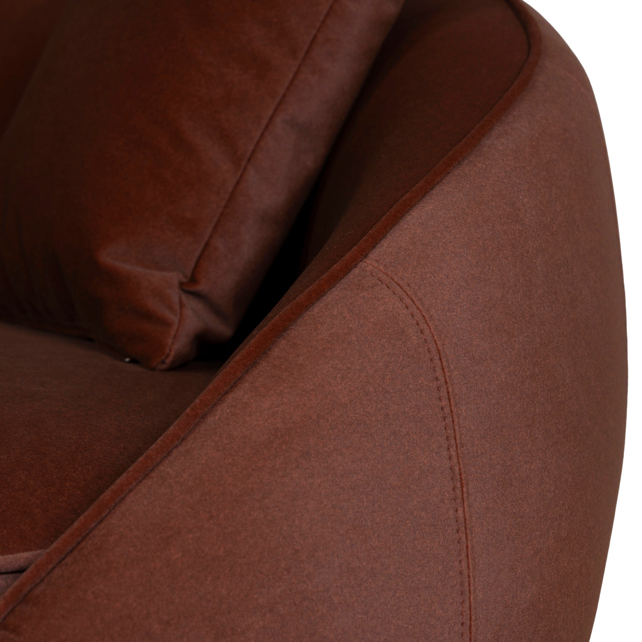 4 Seater Fabric Sofa - Burnt Brown