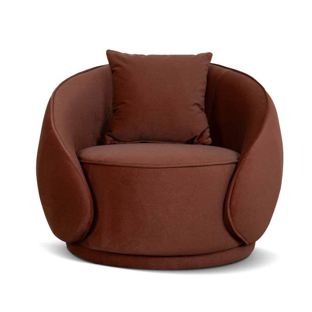 Fabric Armchair - Burnt Brown