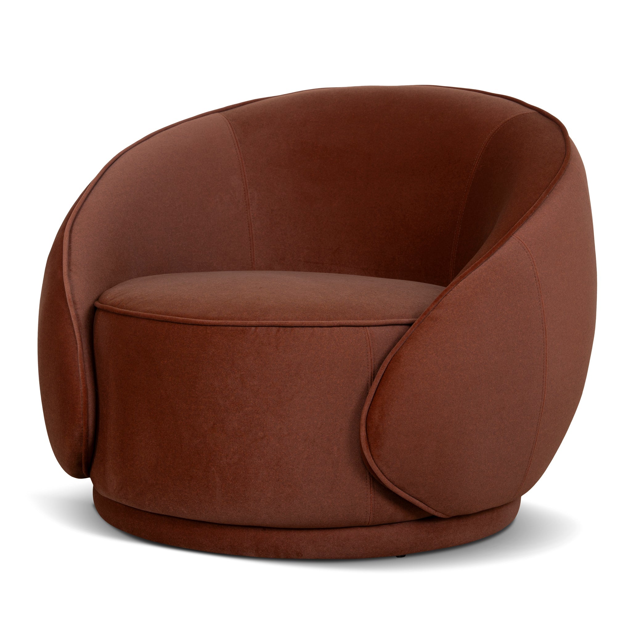 Fabric Armchair - Burnt Brown