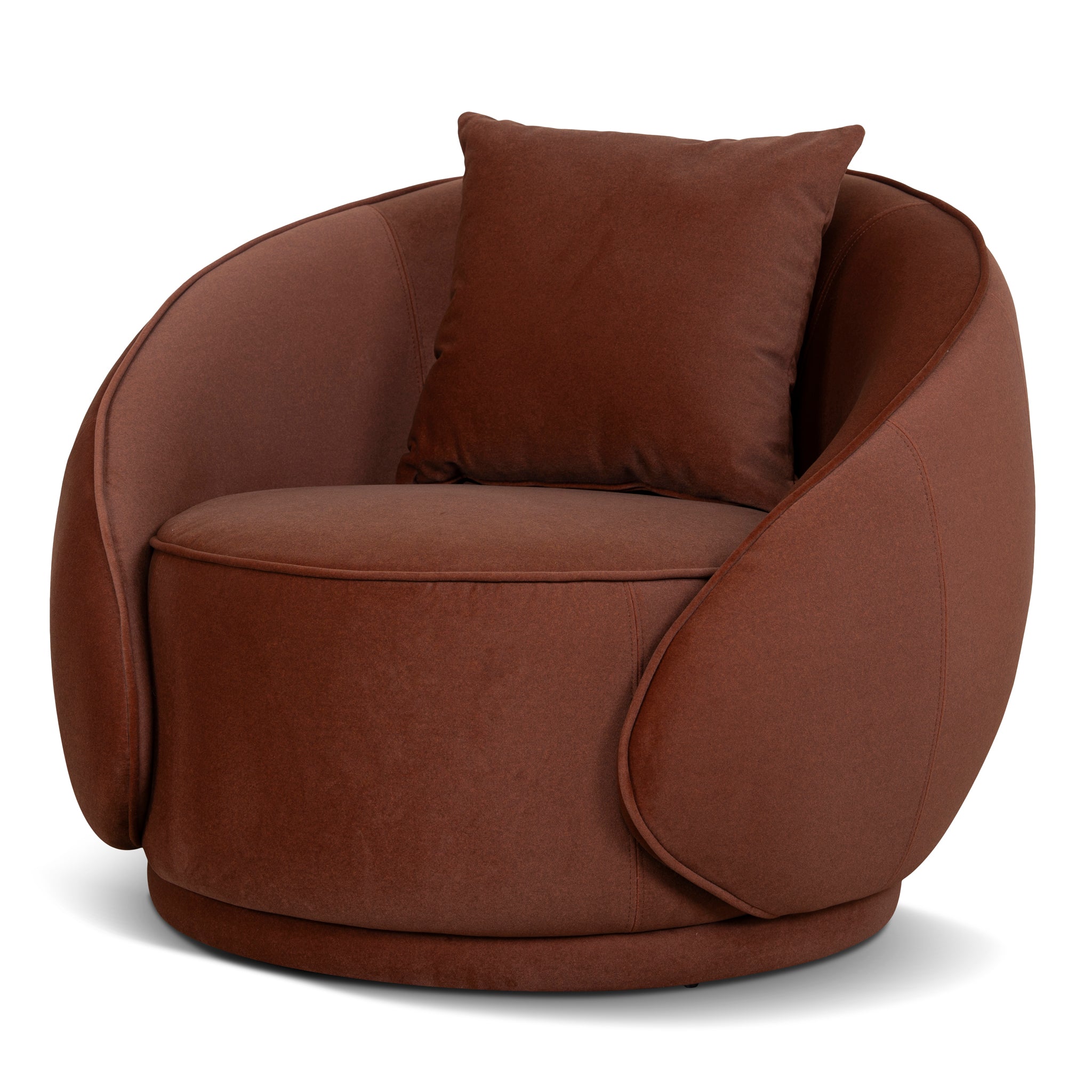 Fabric Armchair - Burnt Brown