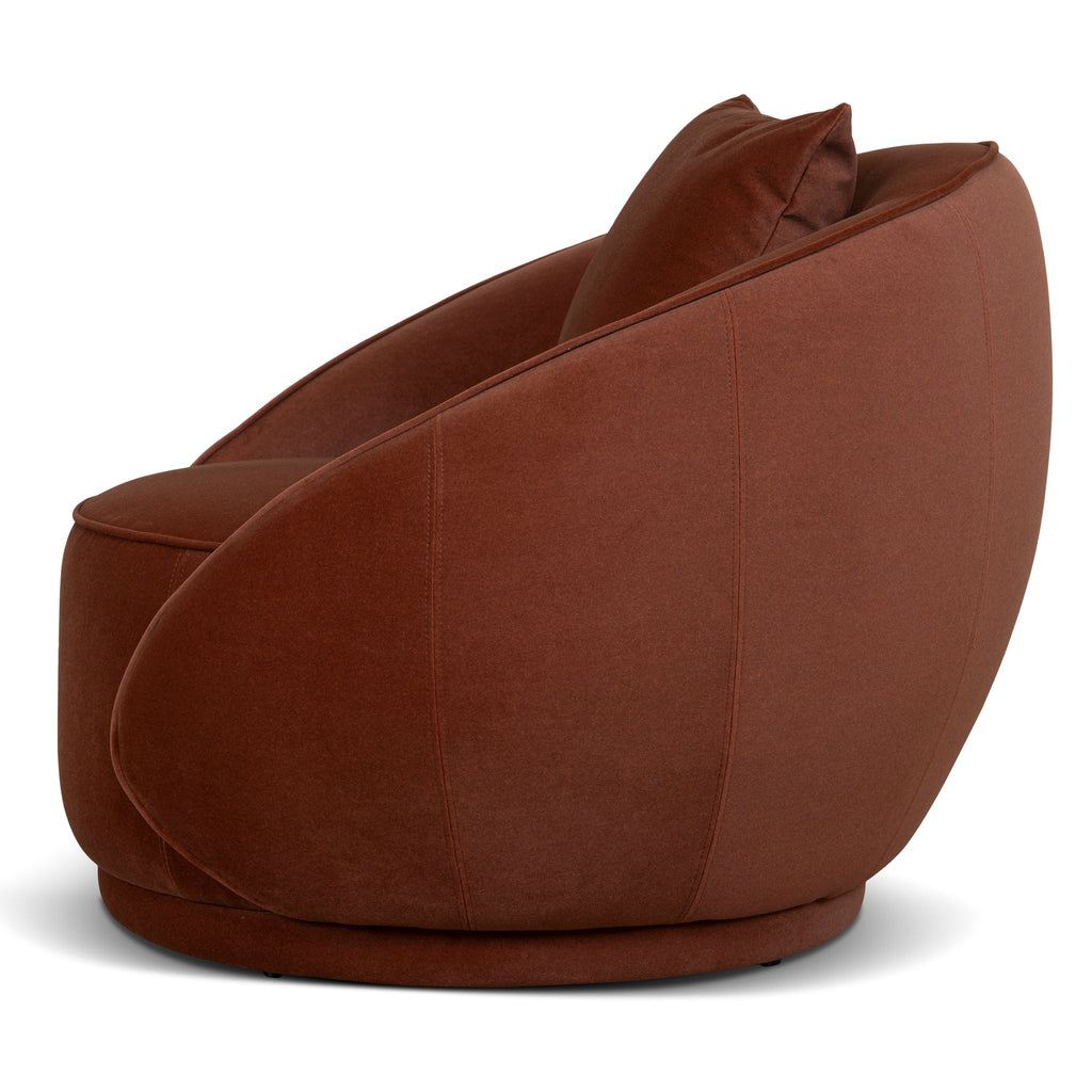 Fabric Armchair - Burnt Brown