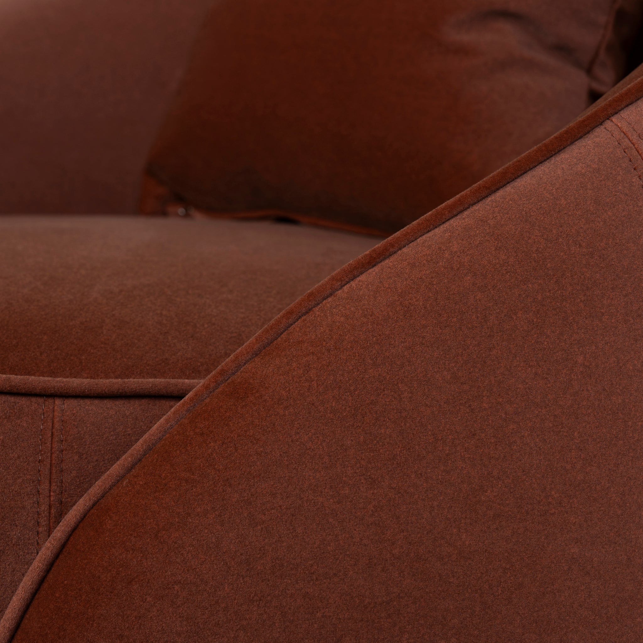 Fabric Armchair - Burnt Brown