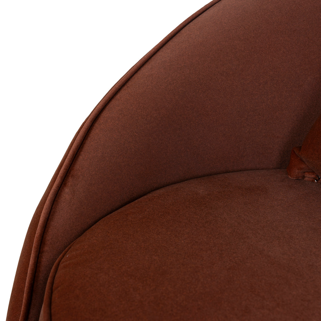 Fabric Armchair - Burnt Brown