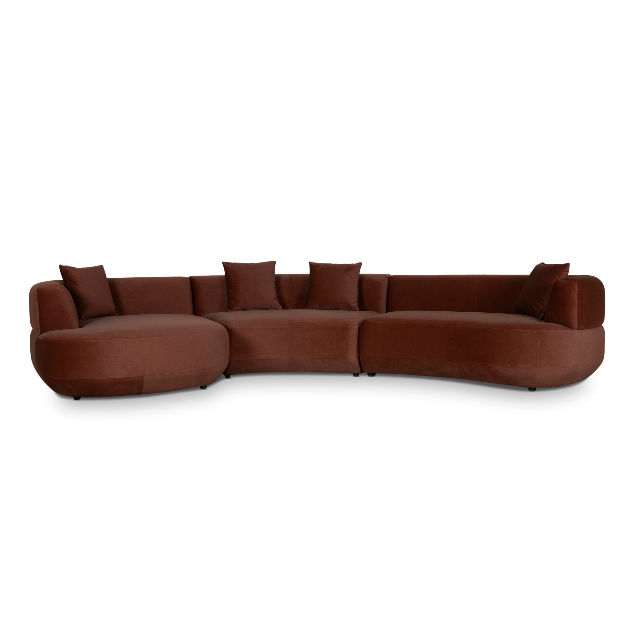 Modular Left Chaise Sofa - Burnt Brown