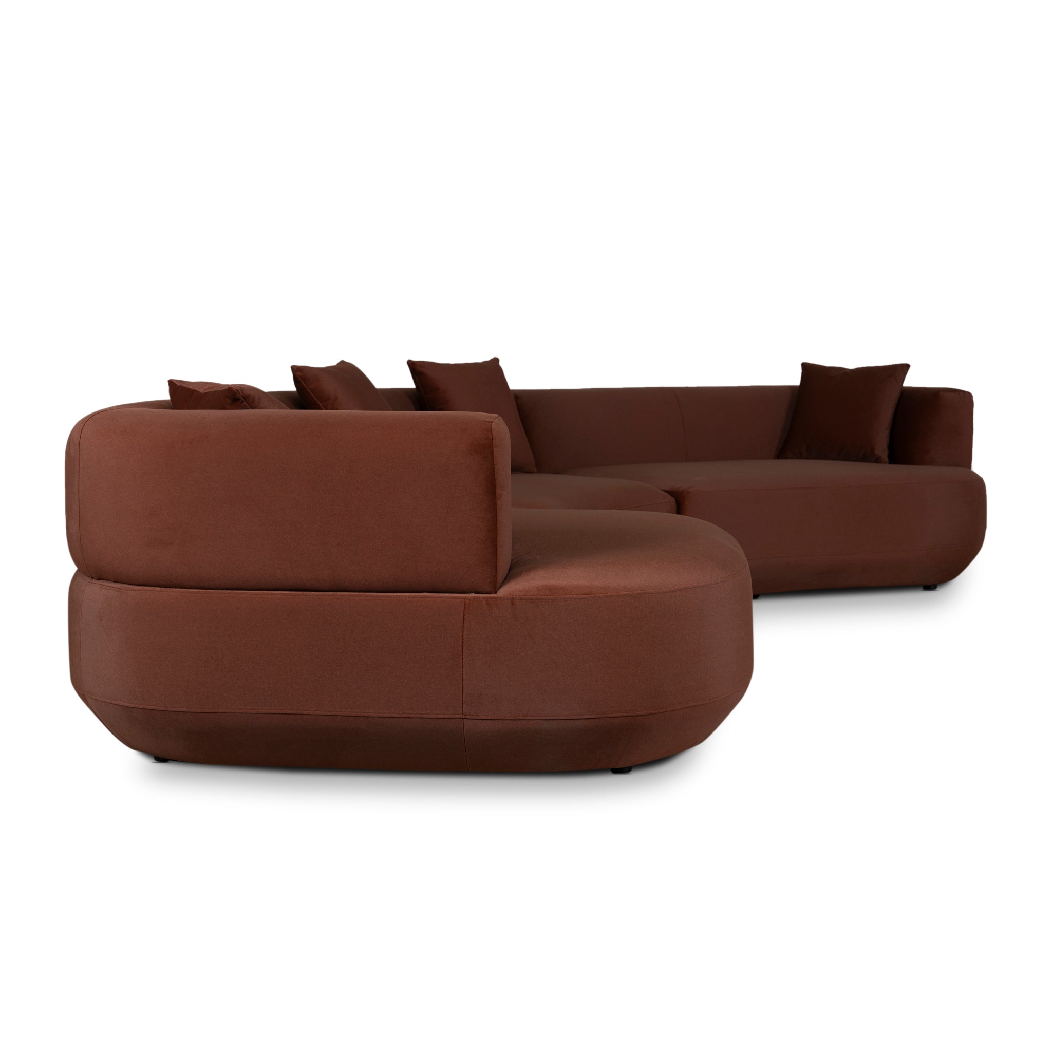 Modular Left Chaise Sofa - Burnt Brown