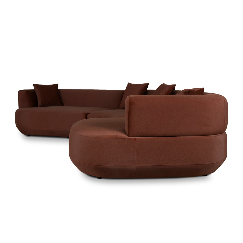 Modular Right Chaise Sofa - Burnt Brown