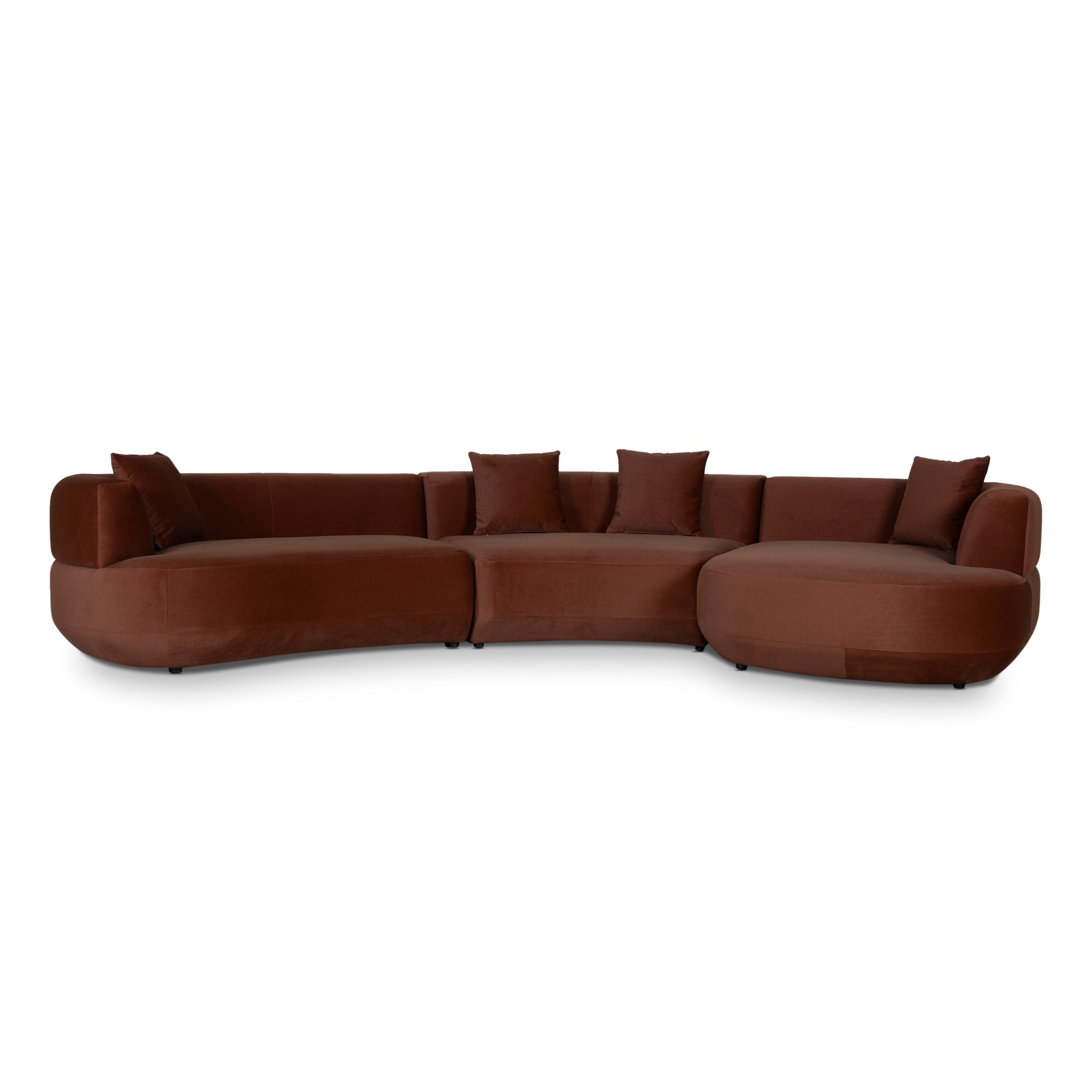 Modular Right Chaise Sofa - Burnt Brown