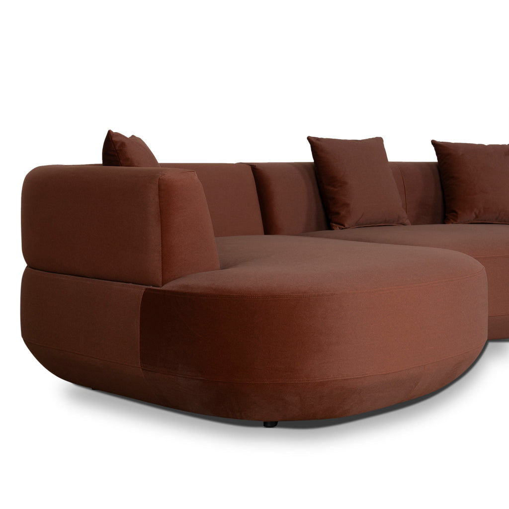 Modular Left Chaise Sofa - Burnt Brown
