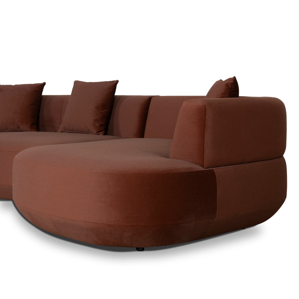 Modular Right Chaise Sofa - Burnt Brown