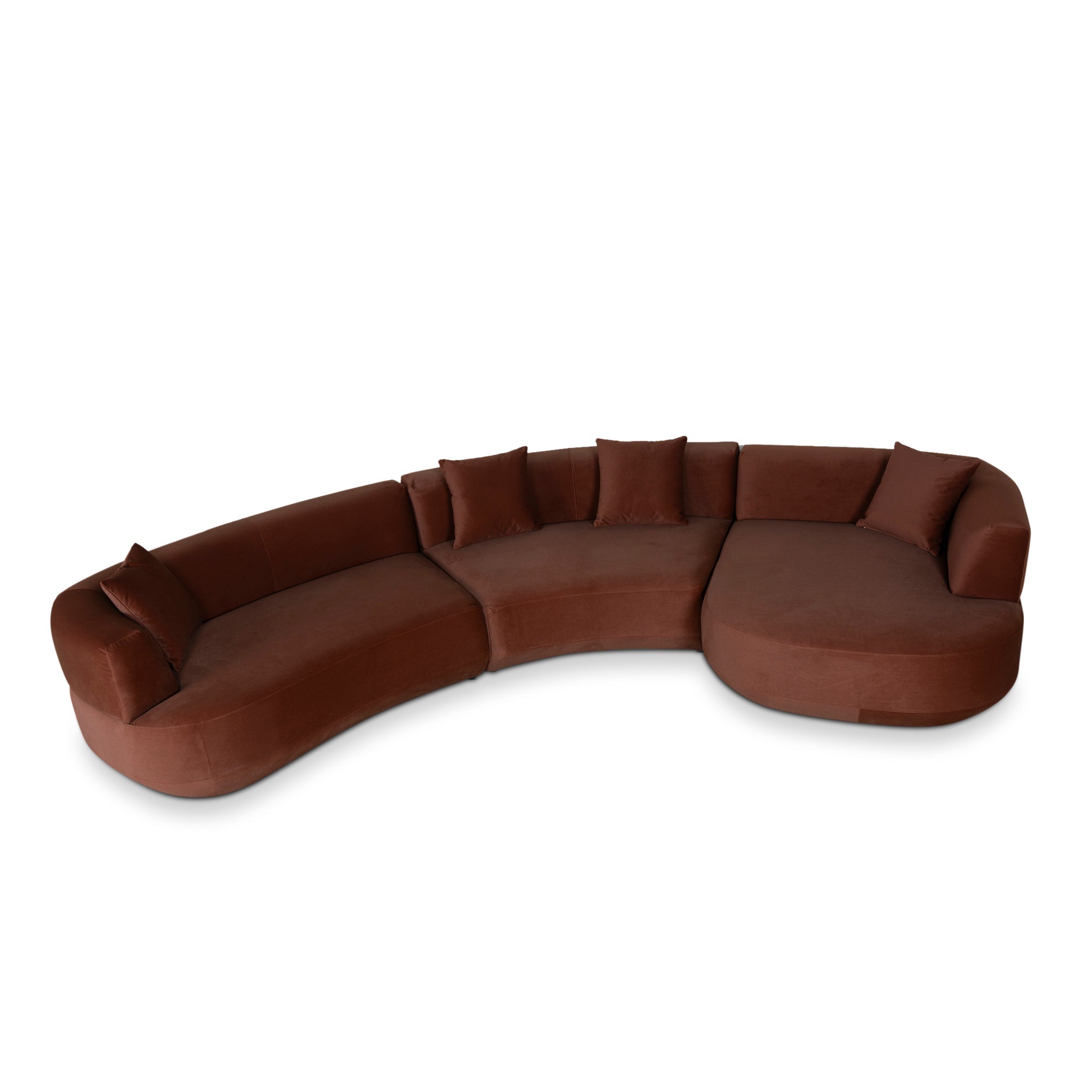 Modular Right Chaise Sofa - Burnt Brown