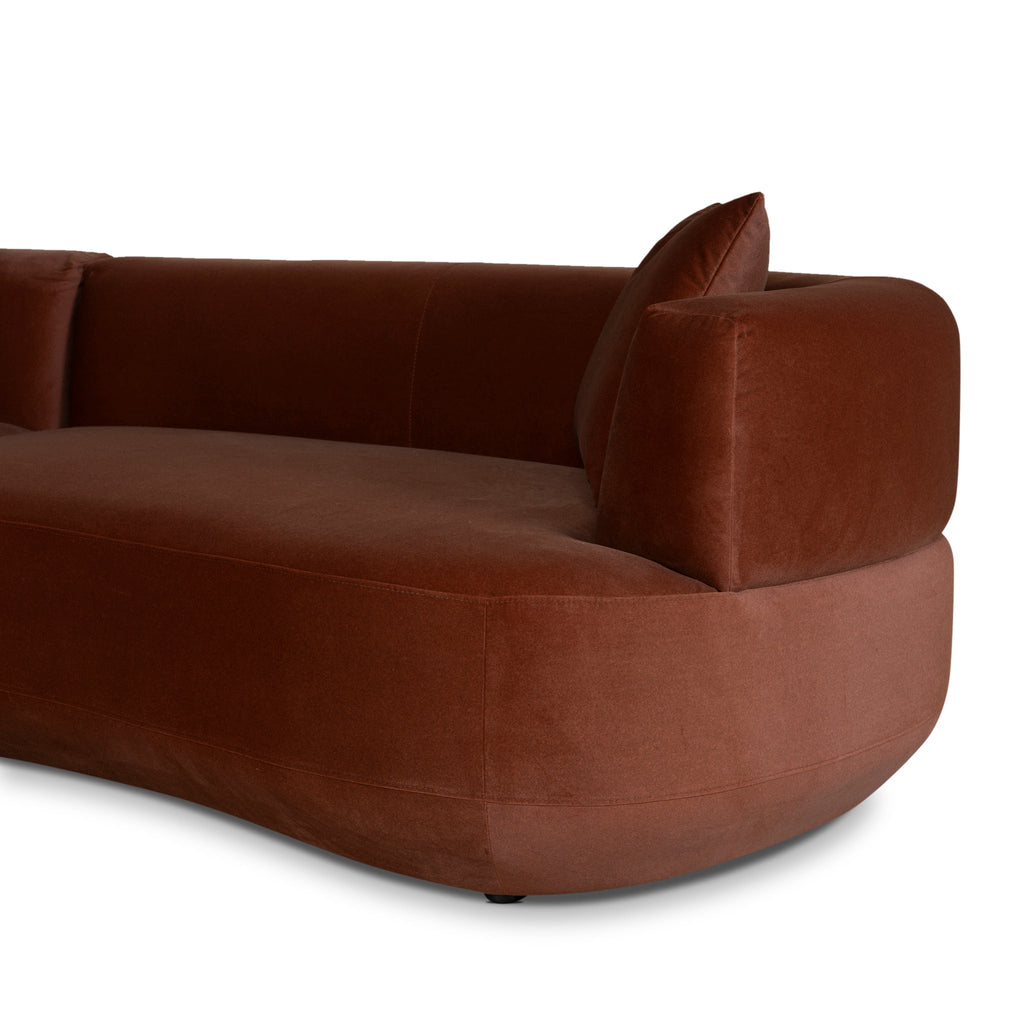 Modular Left Chaise Sofa - Burnt Brown